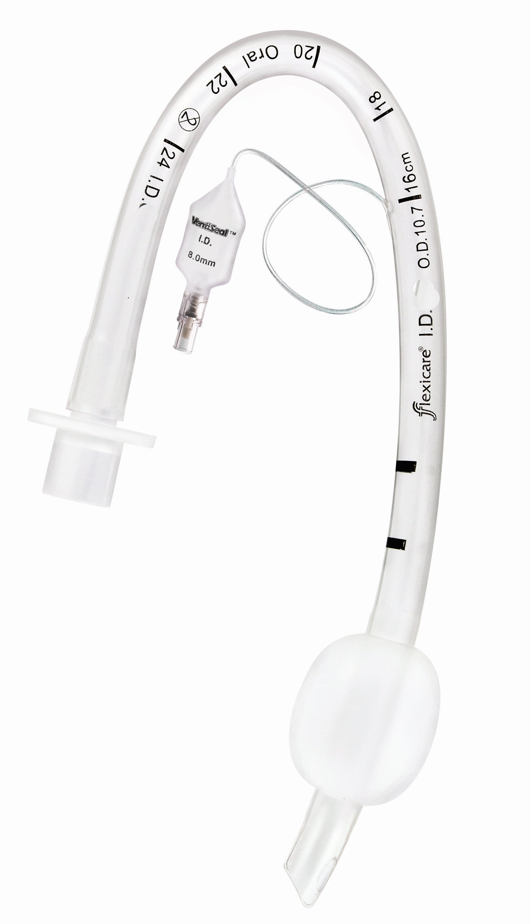 Flexicare - 038-972-065U Cuffed Endotracheal Tube Flexicare® VentiSeal Curved 6.5 mm ID Adult Murphy Eye