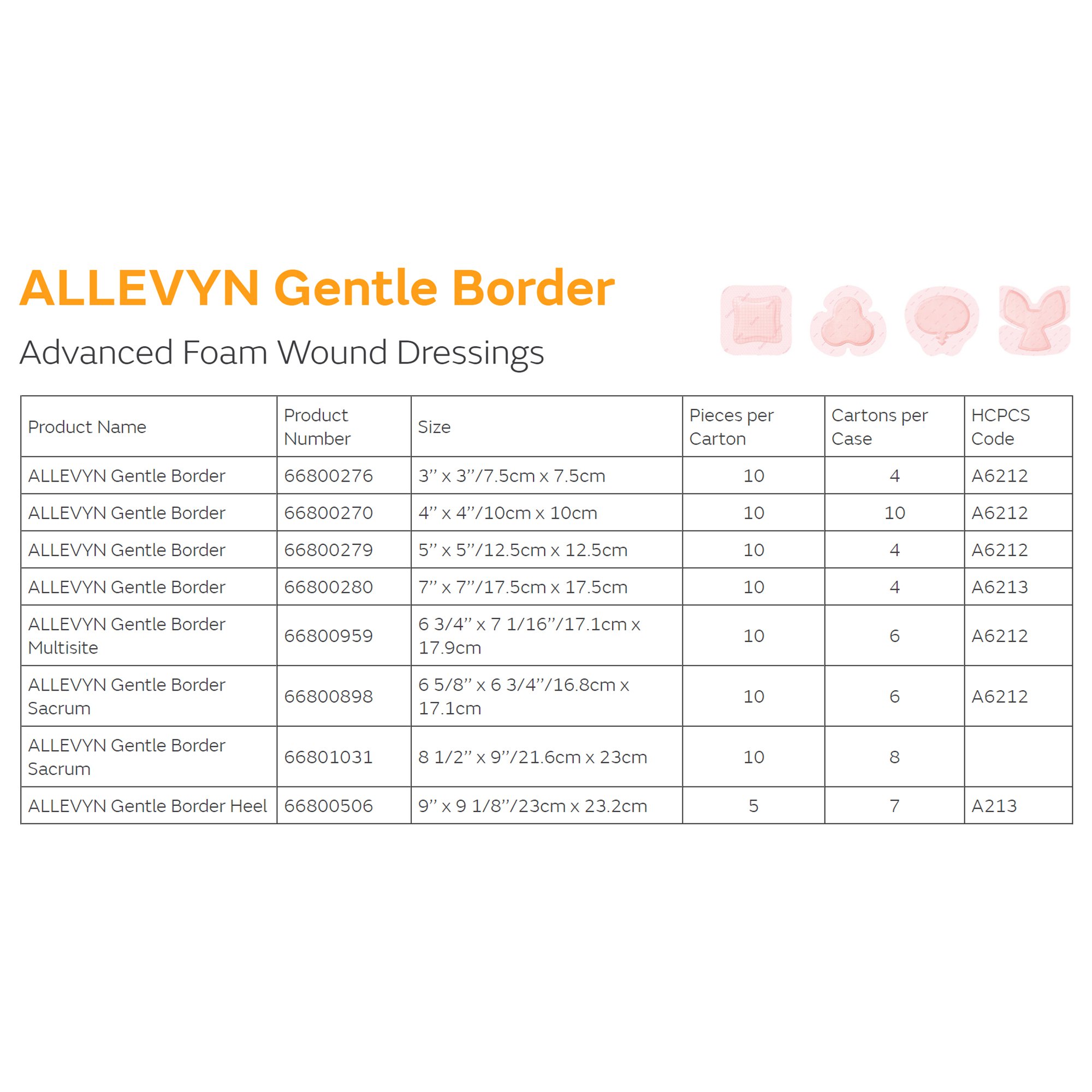 Smith & Nephew - 66800959 Allevyn™ Gentle Border Multisite
