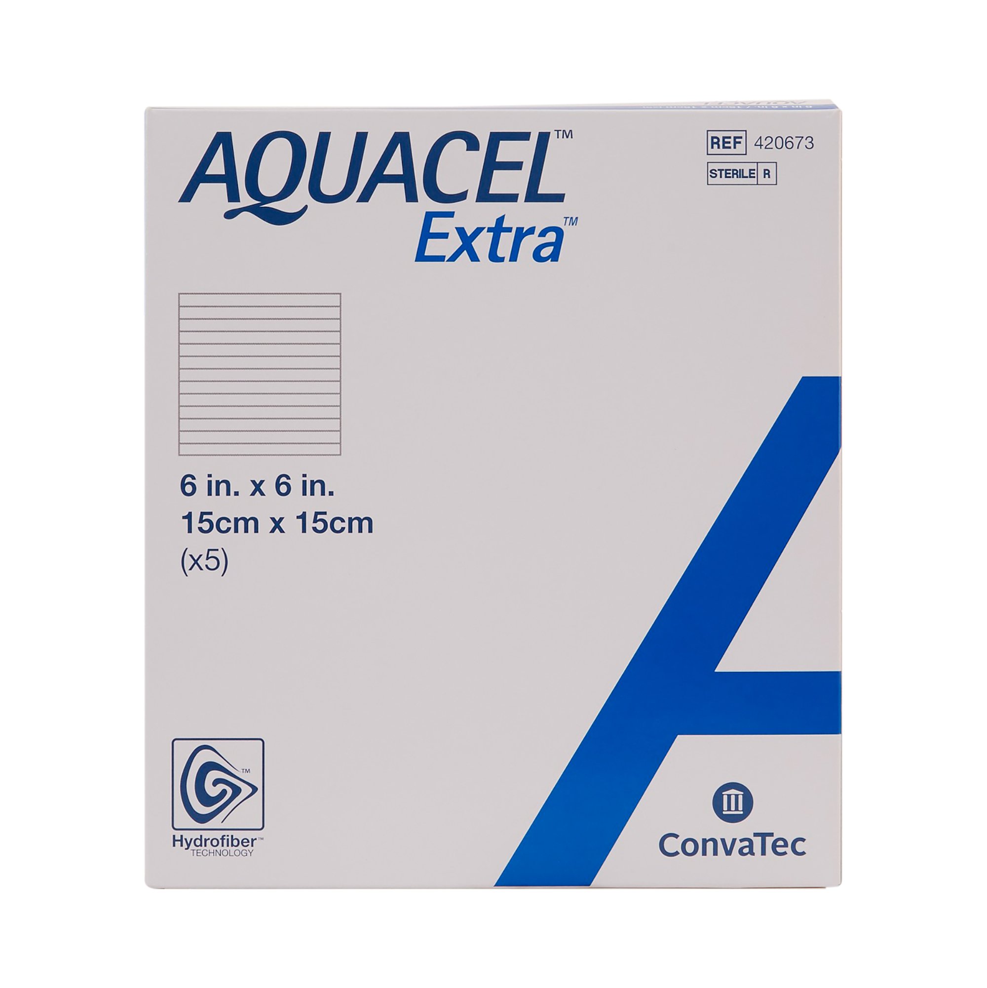 ConvaTec 420673 - Aquacel® Extra™ Gelling Fiber Wound Dressing, 6 x 6 Inch - 1/Each, 5/Box
