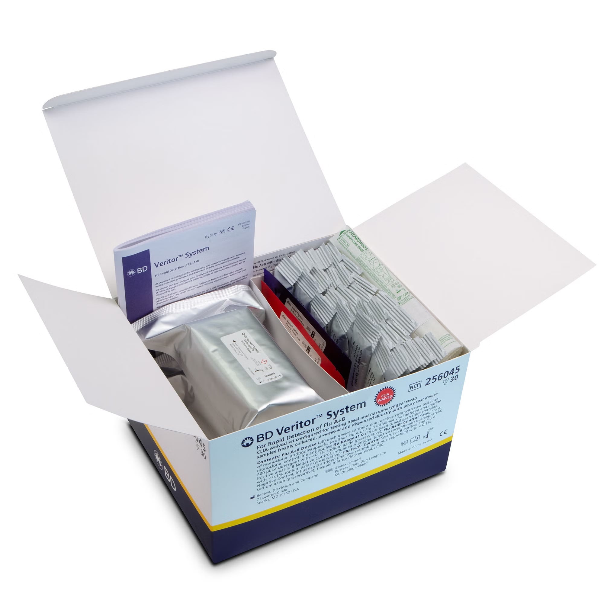 BD - 256045 Respiratory Test Kit BD Veritor™ System Influenza A + B 30 Tests CLIA Waived