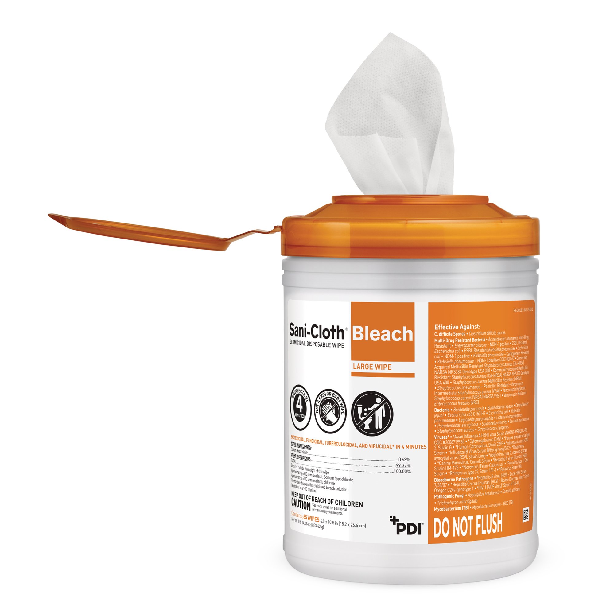 Sani-Cloth Bleach Surface Disinfectant Cleaner P54072 by Professional Disposables
