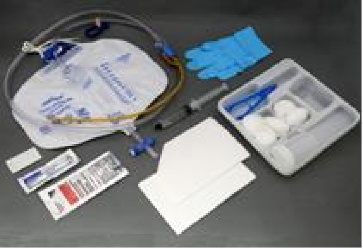 Amsino International - AS89314S Indwelling Catheter Tray AMSure® Foley 14 Fr. 5 cc Balloon Silicone