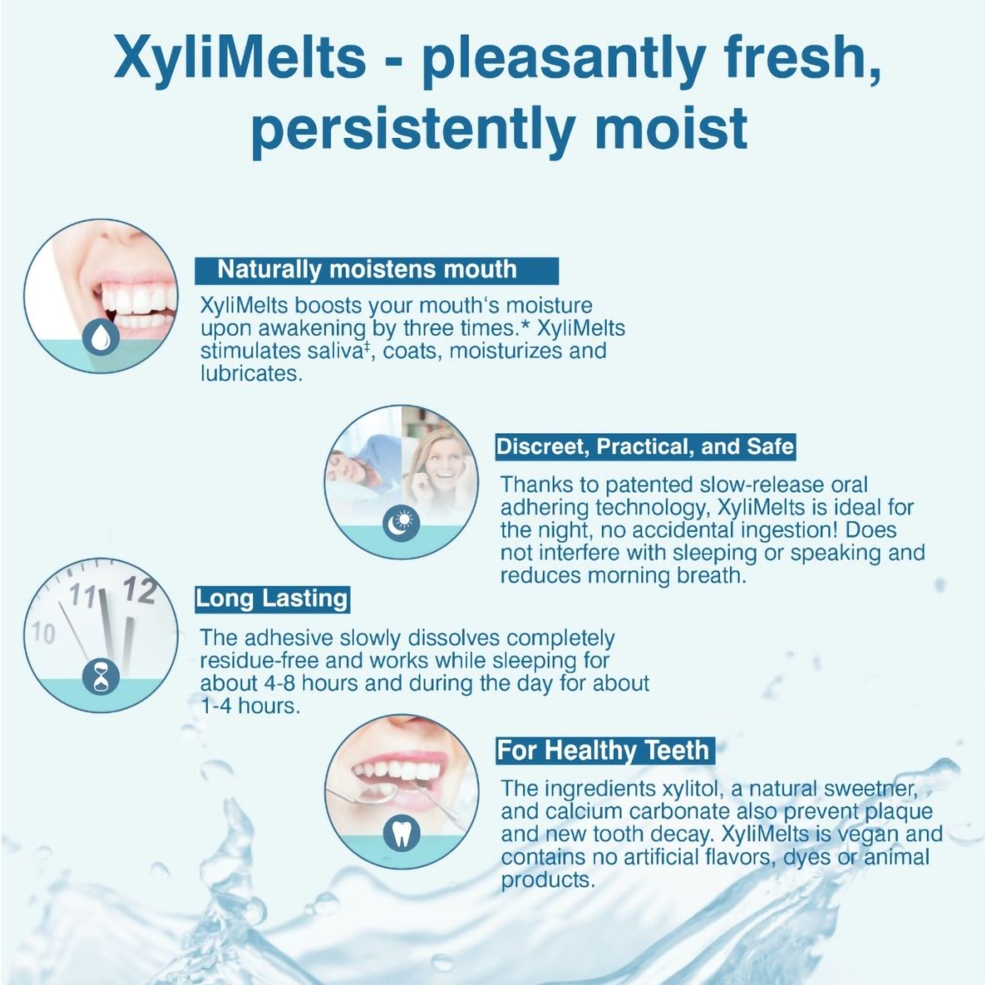 Orahealth USA 85593300051 - OraCoat XyliMelts Stick-On Melts for Moisturizing, Mild Mint - 40/Carton
