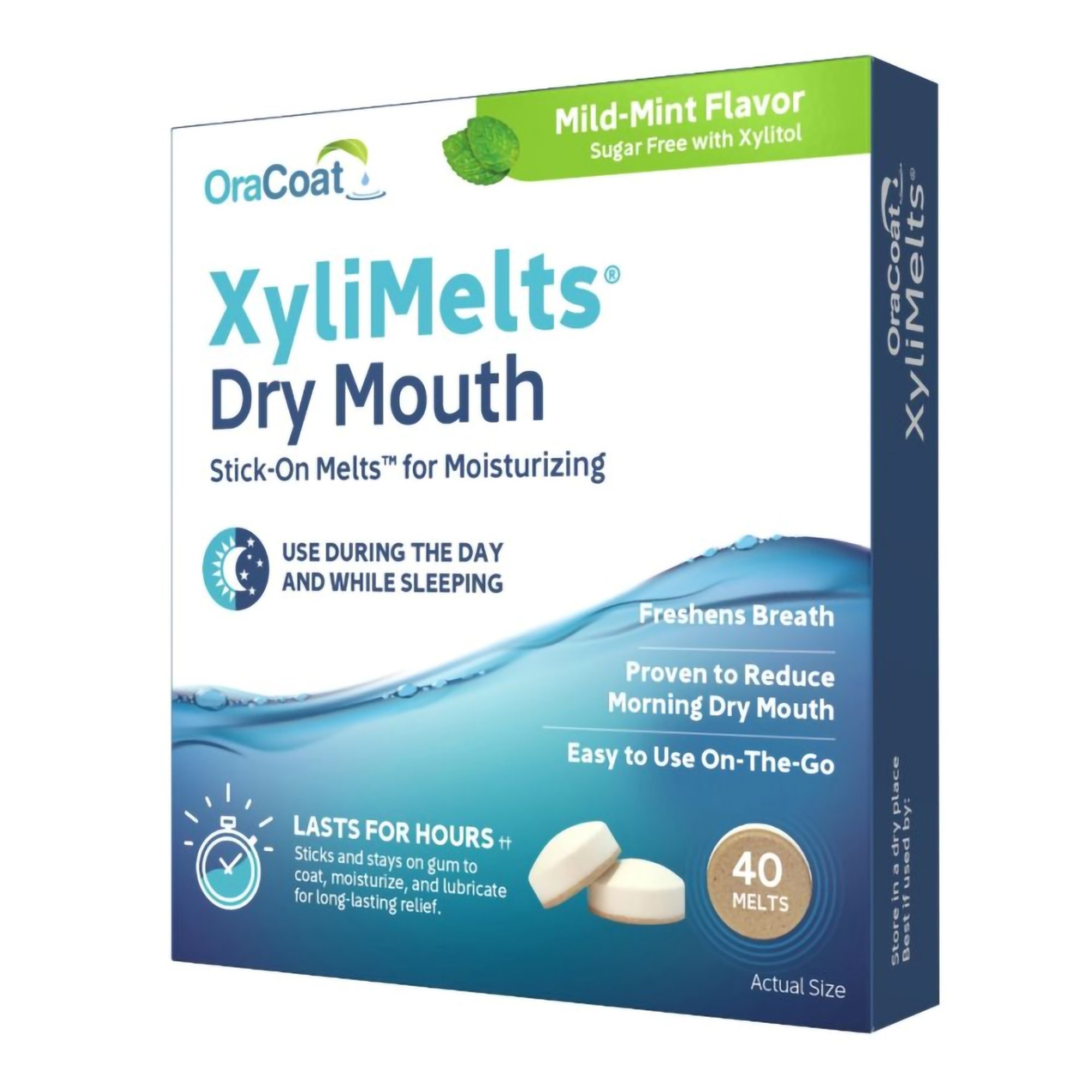 Orahealth USA 85593300051 - OraCoat XyliMelts Stick-On Melts for Moisturizing, Mild Mint - 40/Carton