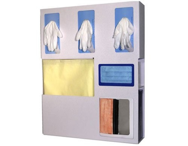 Bowman Manufacturing - LD-070 PPE Dispenser BOWMAN® Wall Mount Quartz Beige 4.75 X 20.05 X 25.25 Inch ABS Plastic