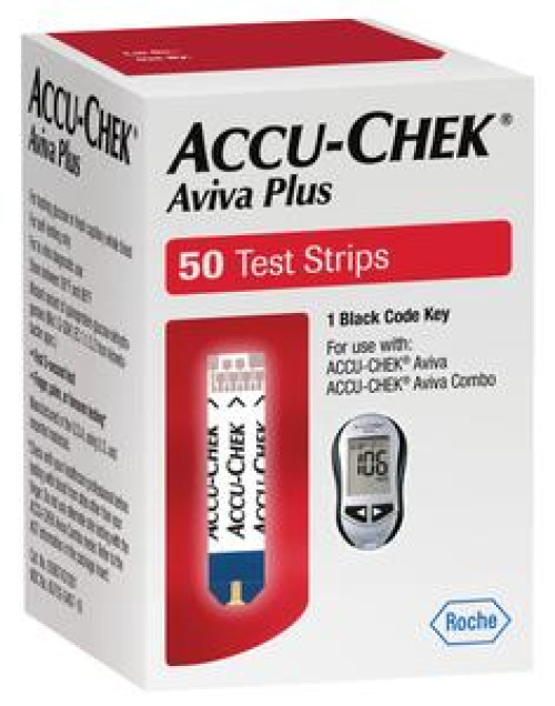 Roche Diabetes Care - 06908373001 Blood Glucose Test Strips Accu-Chek® Aviva 50 Strips per Pack For Accu-Chek® Aviva Blood Glucose Meter