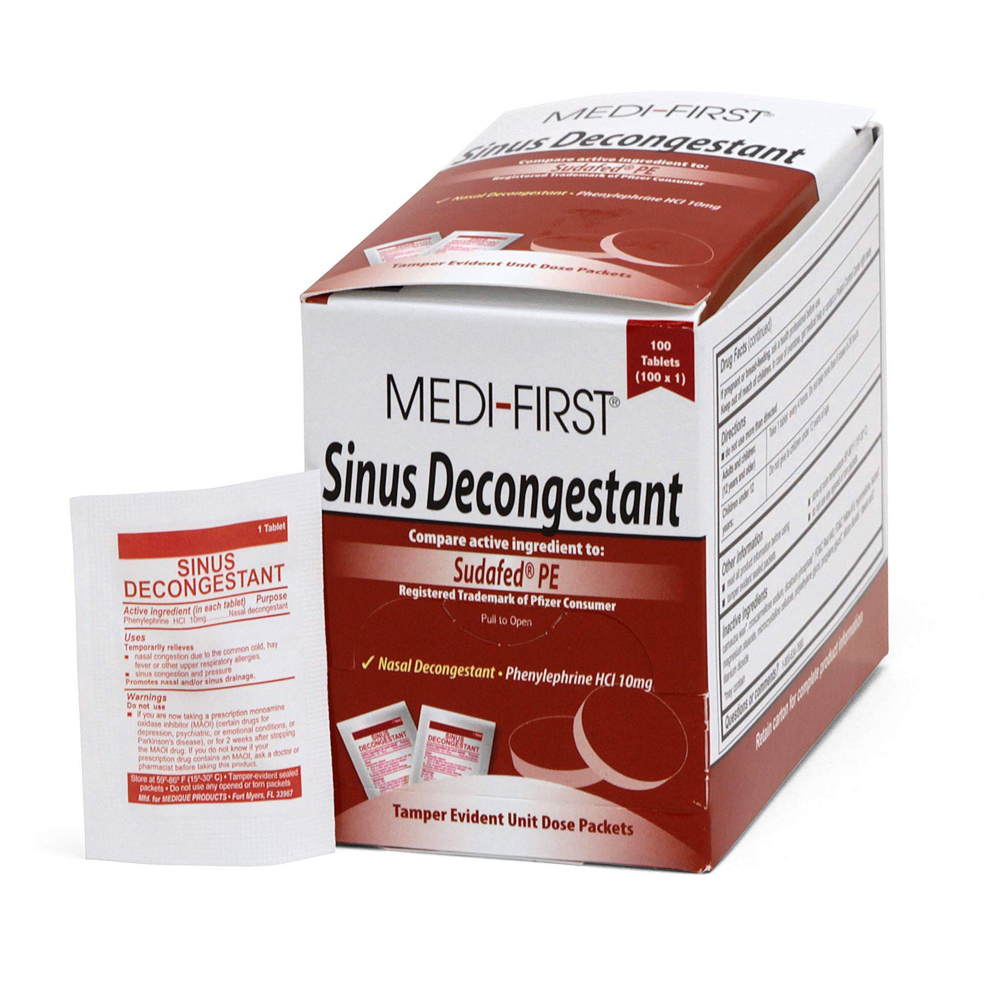 Medique Products - 80933 Medi-First® Phenylephrine Sinus Relief