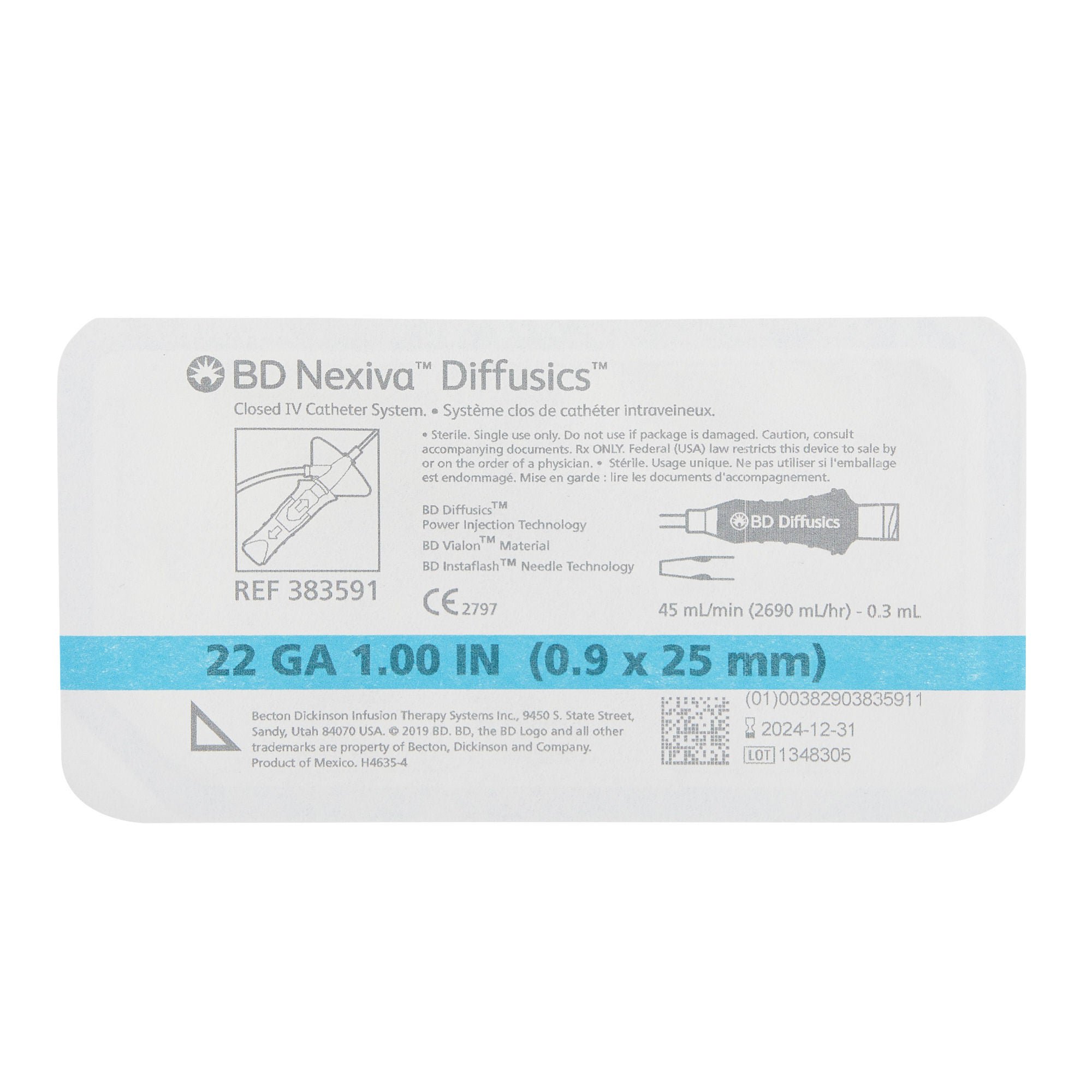 BD - 383591 Nexiva™ Diffusics™ Closed IV Catheter