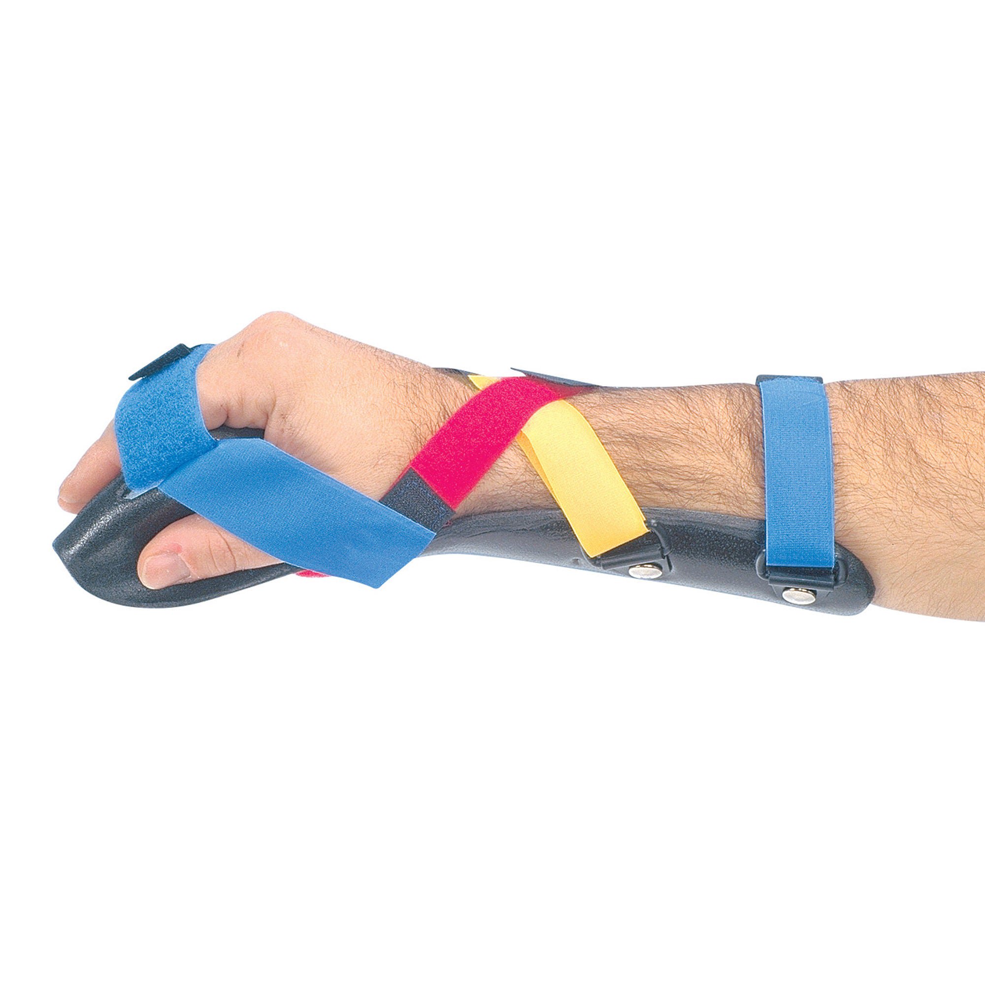 Alimed - 2970002362 Hand Splint AliLite™ Functional Position AliLite™ Material Left Hand Black / Blue / Red / Yellow Medium / Large