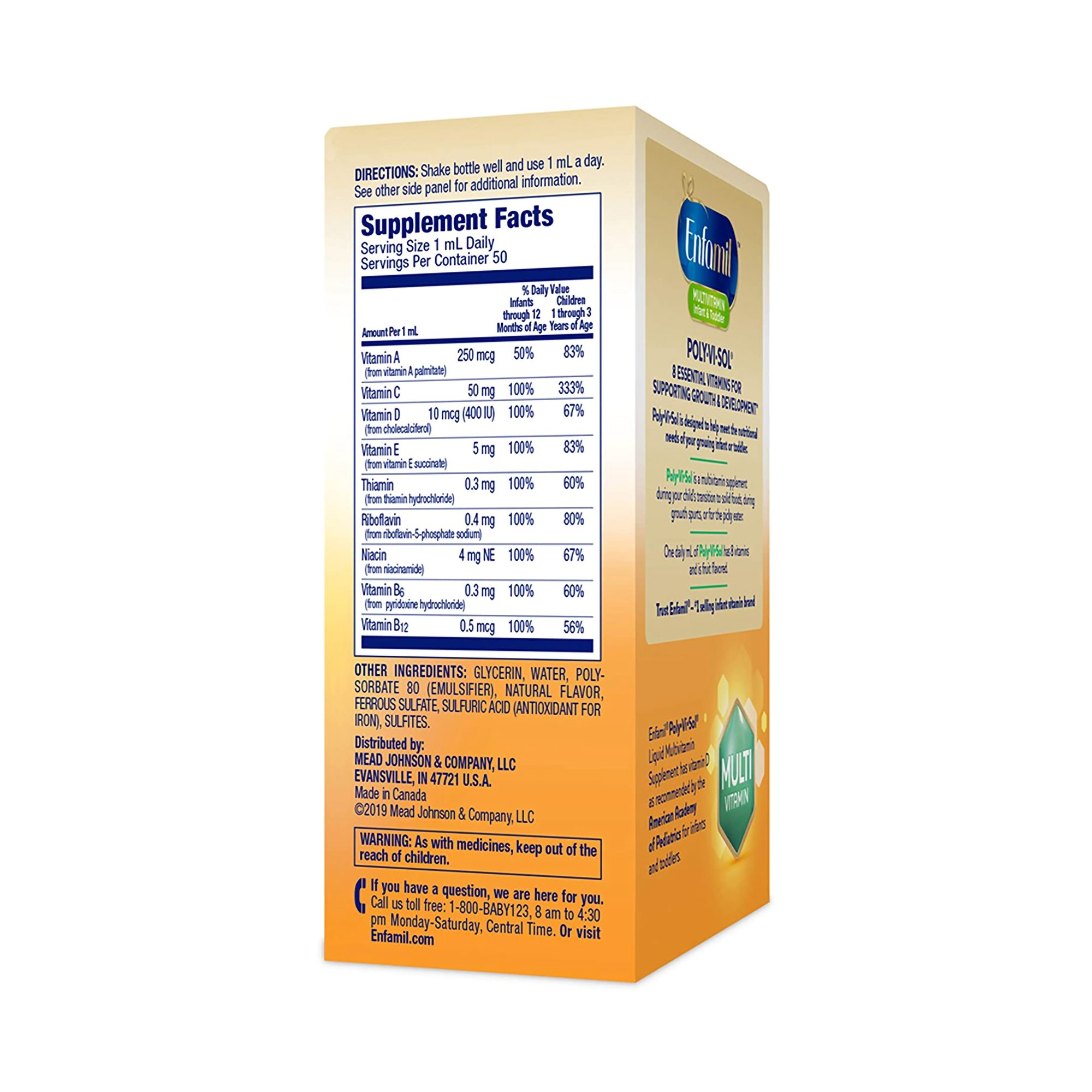Mead Johnson 00087040203 - Poly·Vi·Sol® Vitamin A Pediatric Multivitamin Supplement - 1/Each