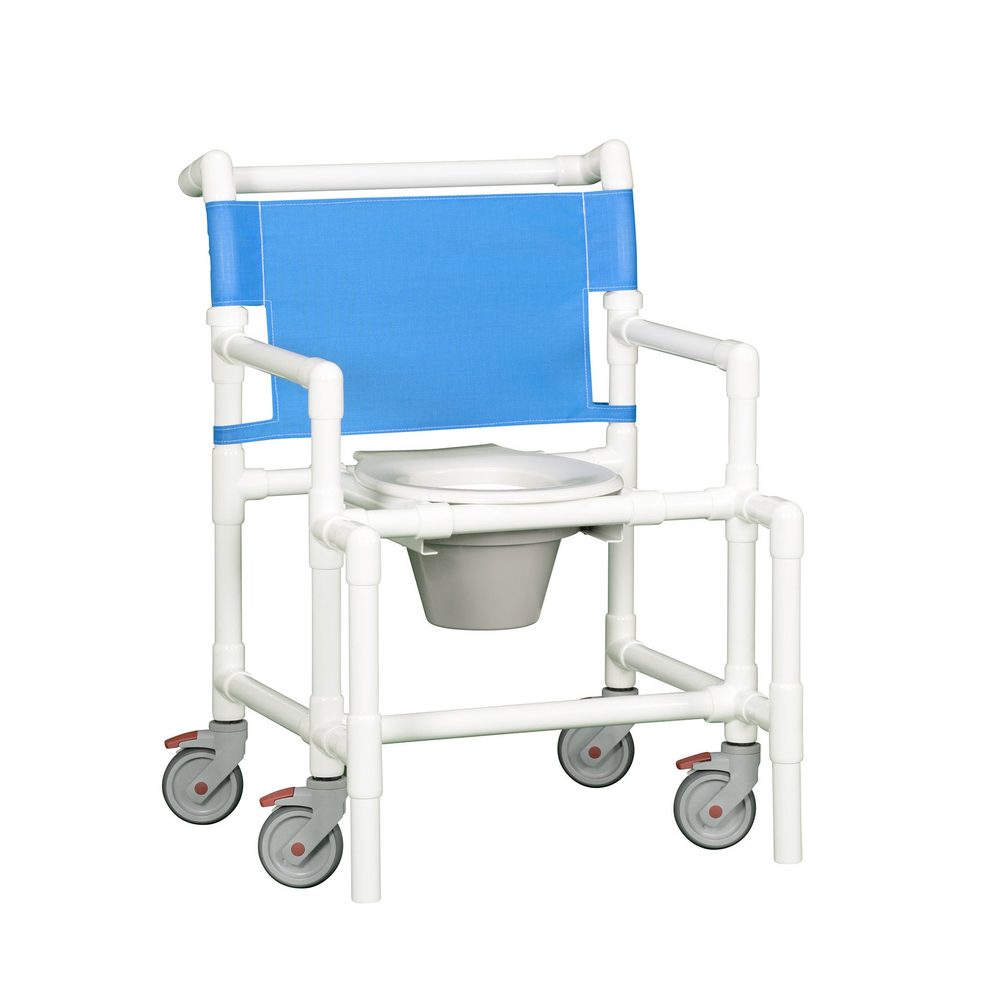 IPU - SCC9250 OS Commode / Shower Chair ipu® Fixed Arms PVC Frame Mesh Backrest 28 Inch Seat Width 450 lbs. Weight Capacity
