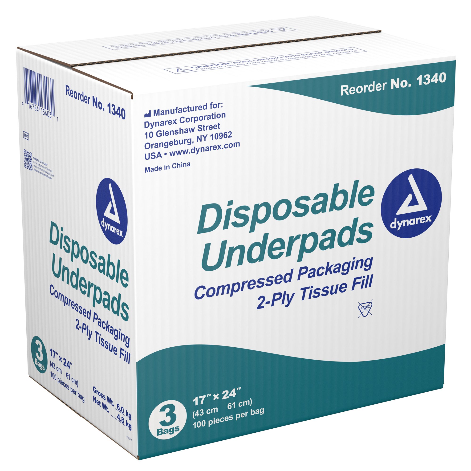 Dynarex - 1340 Dynarex® 2-Ply Tissue Fill Underpad