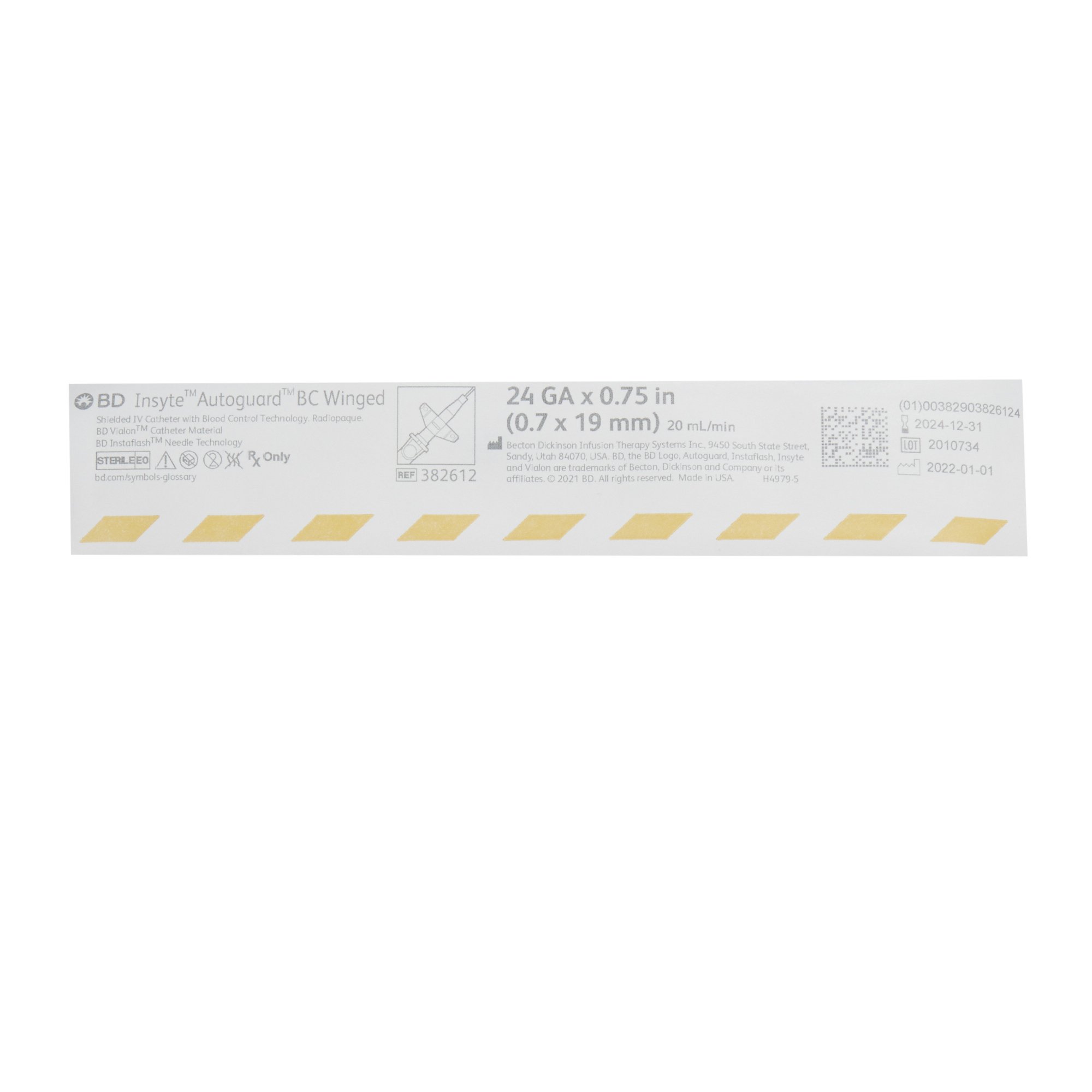 BD 382612 - Insyte™ Autoguard™ BC Peripheral IV Catheter - 1/Each, 50/Box, 200/Case