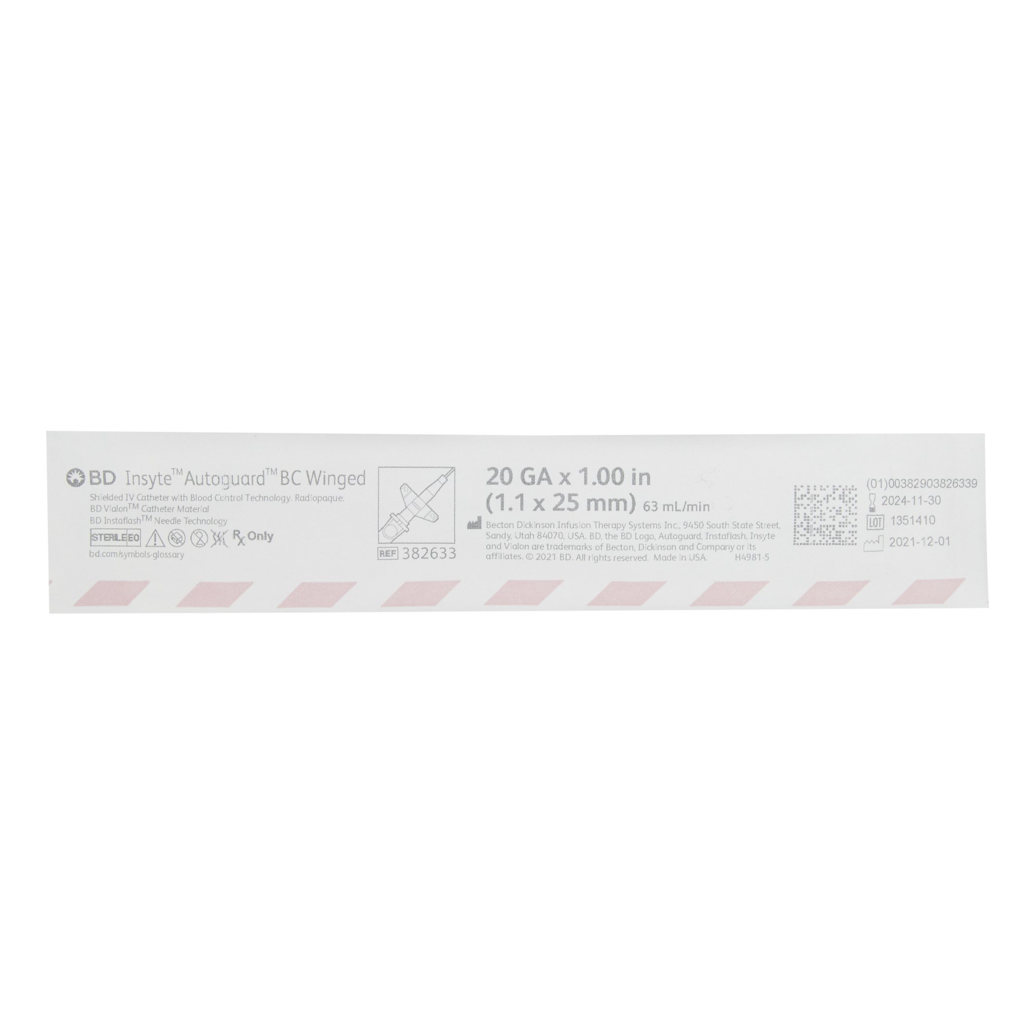 BD 382633 - Insyte™ Autoguard™ BC Peripheral IV Catheter - 1/Each, 50/Box, 200/Case