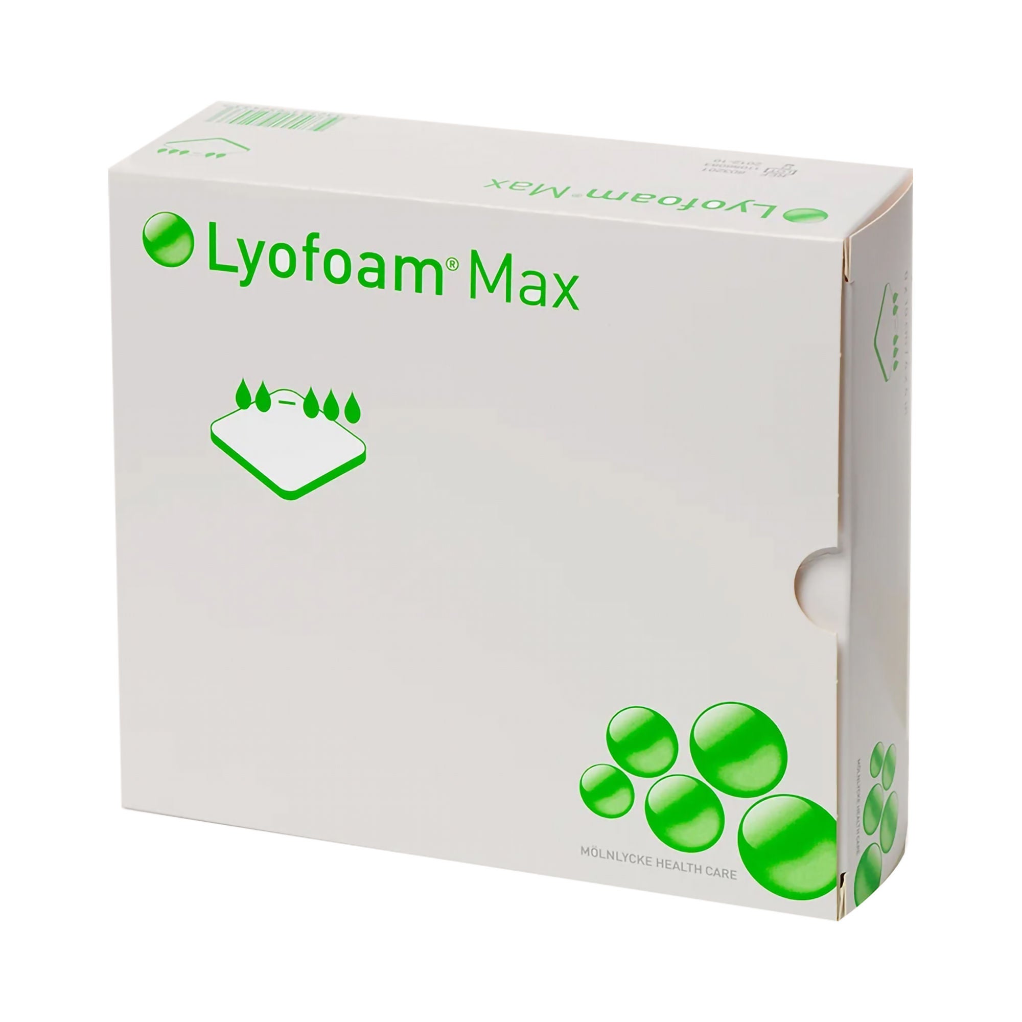 Molnlycke - 603205 Foam Dressing Lyofoam® Max 6 X 8 Inch Without Border Film Backing Nonadhesive Rectangle Sterile