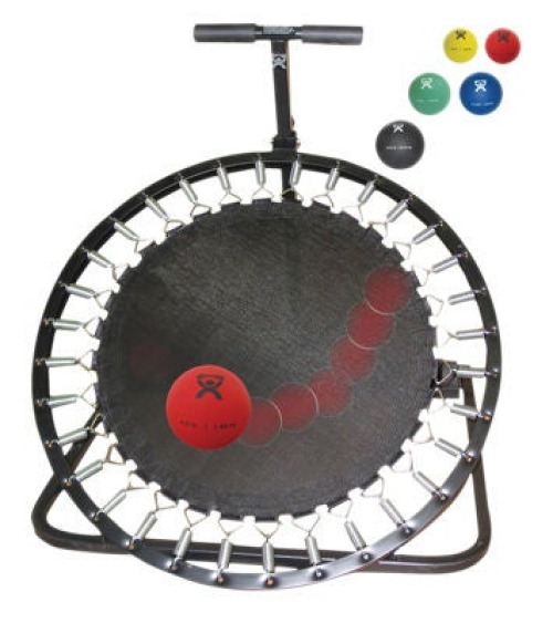 Fabrication Enterprises - 10-3135 Medicine Ball and Rebounder 5 Piece Set and Storage Rack CanDo® 2 lbs. / 4 lbs. / 7 lbs. / 11 lbs. / 15 lbs.