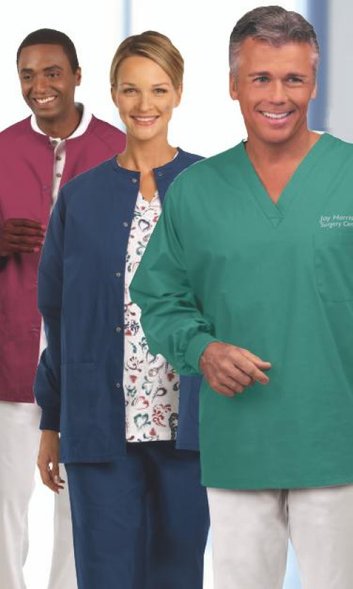 Fashion Seal Uniforms - 6712-M Warm-Up Jacket Teal Medium Hip Length 45% Polyester / 55% Cotton Reusable