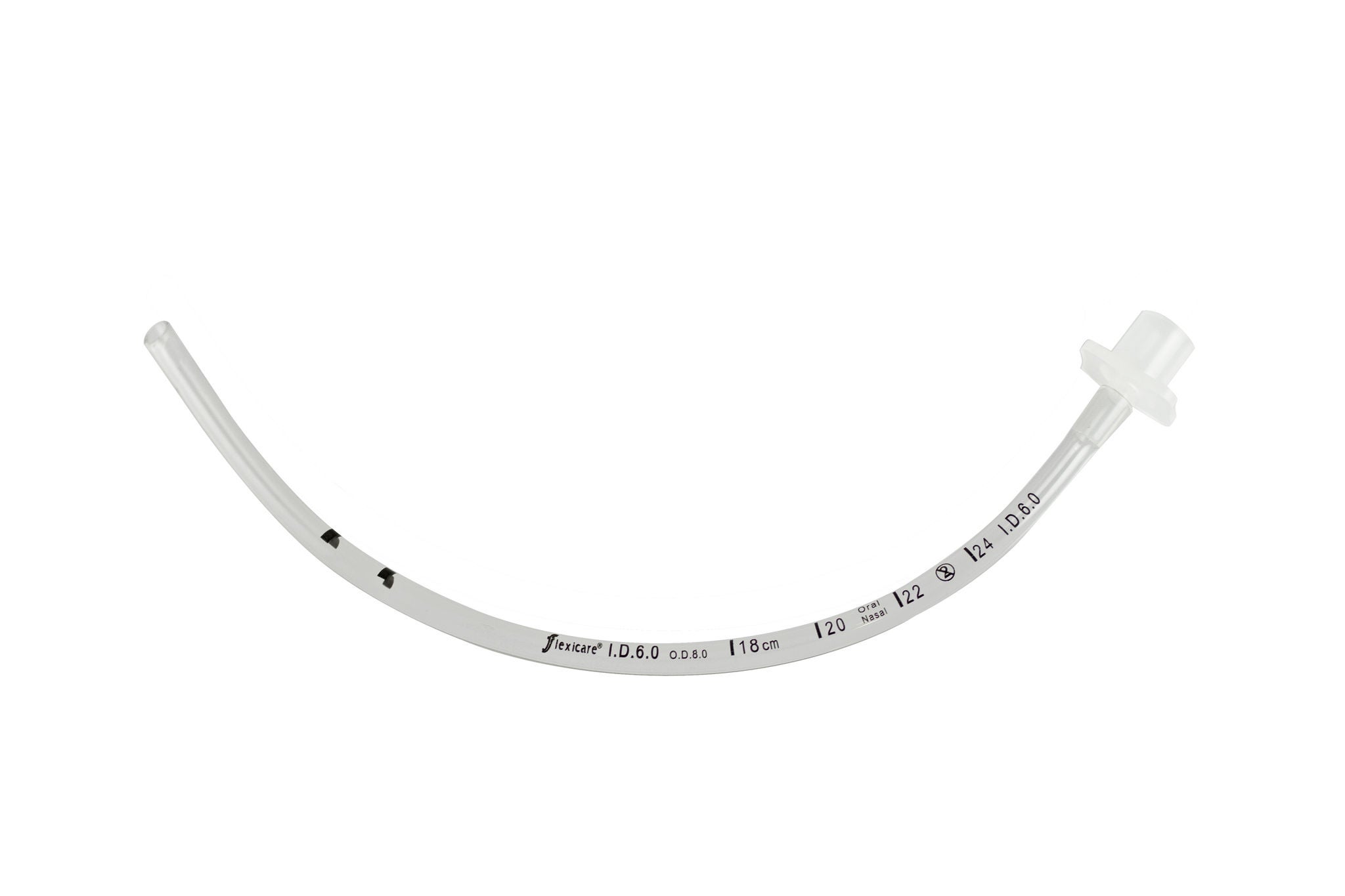Flexicare - 038-961-060MU Uncuffed Endotracheal Tube Flexicare® VentiSeal Curved 6.0 mm ID Adult Murphy Eye