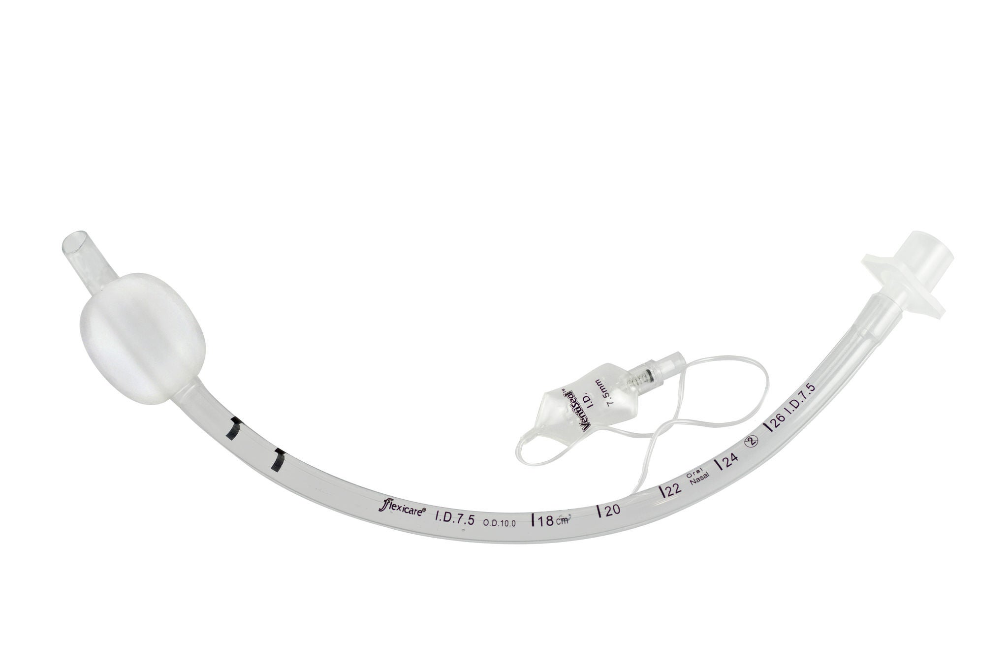 Flexicare - 038-971-065MU Cuffed Endotracheal Tube Flexicare® VentiSeal Curved 6.5 mm ID Adult Murphy Eye