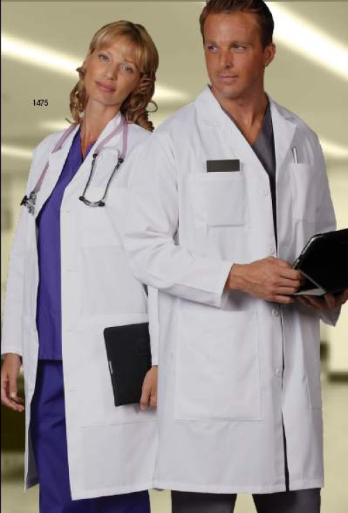 Fashion Seal Uniforms - 1475-M Lab Coat White Medium Knee Length 65% Polyester / 35% Cotton Reusable