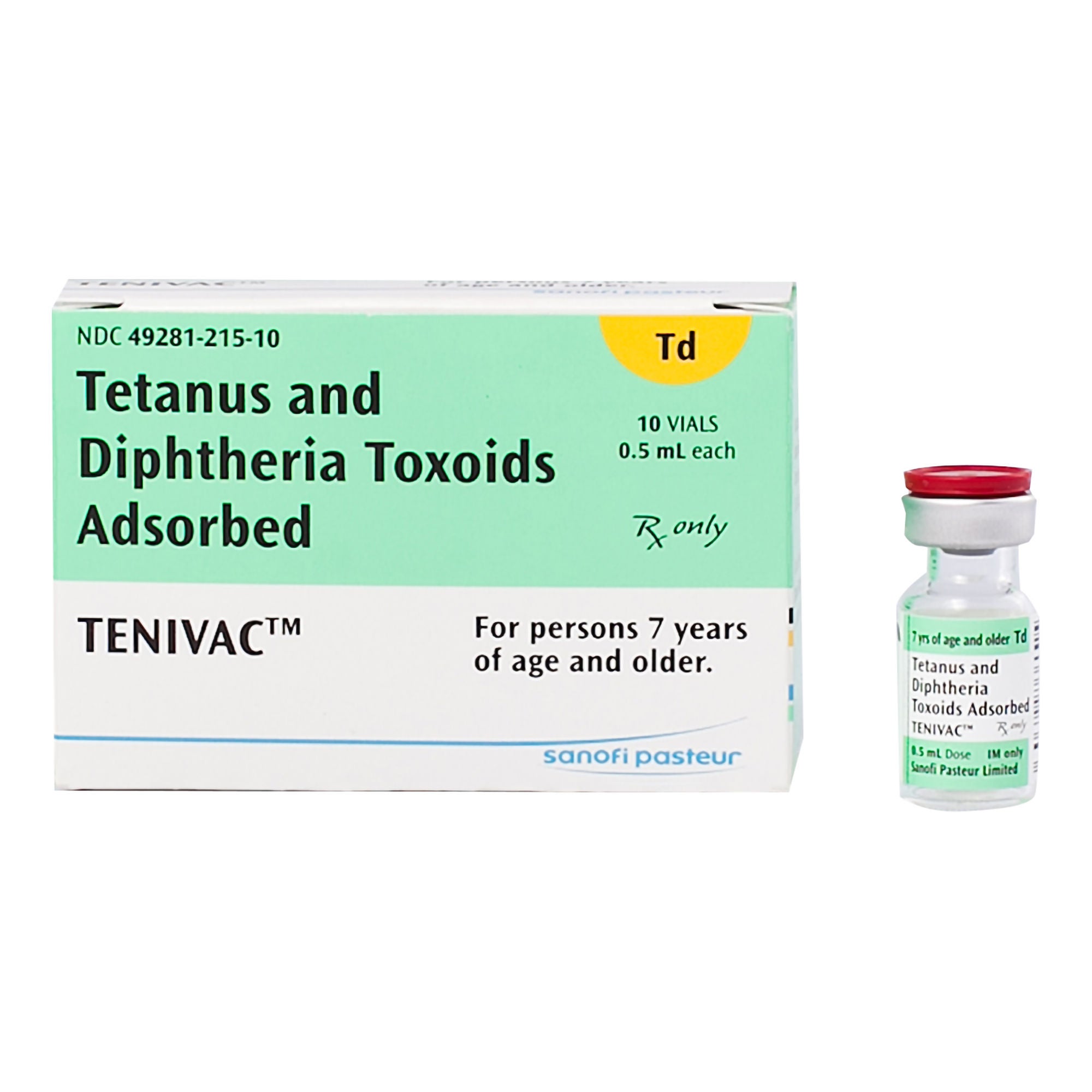 Sanofi Pasteur - 49281021510 Tenivac™ Tetanus and Diphtheria Toxoids Adsorbed, Preservative Free 5 Lf - 2 Lf / 0.5 mL Injection 0.5 mL