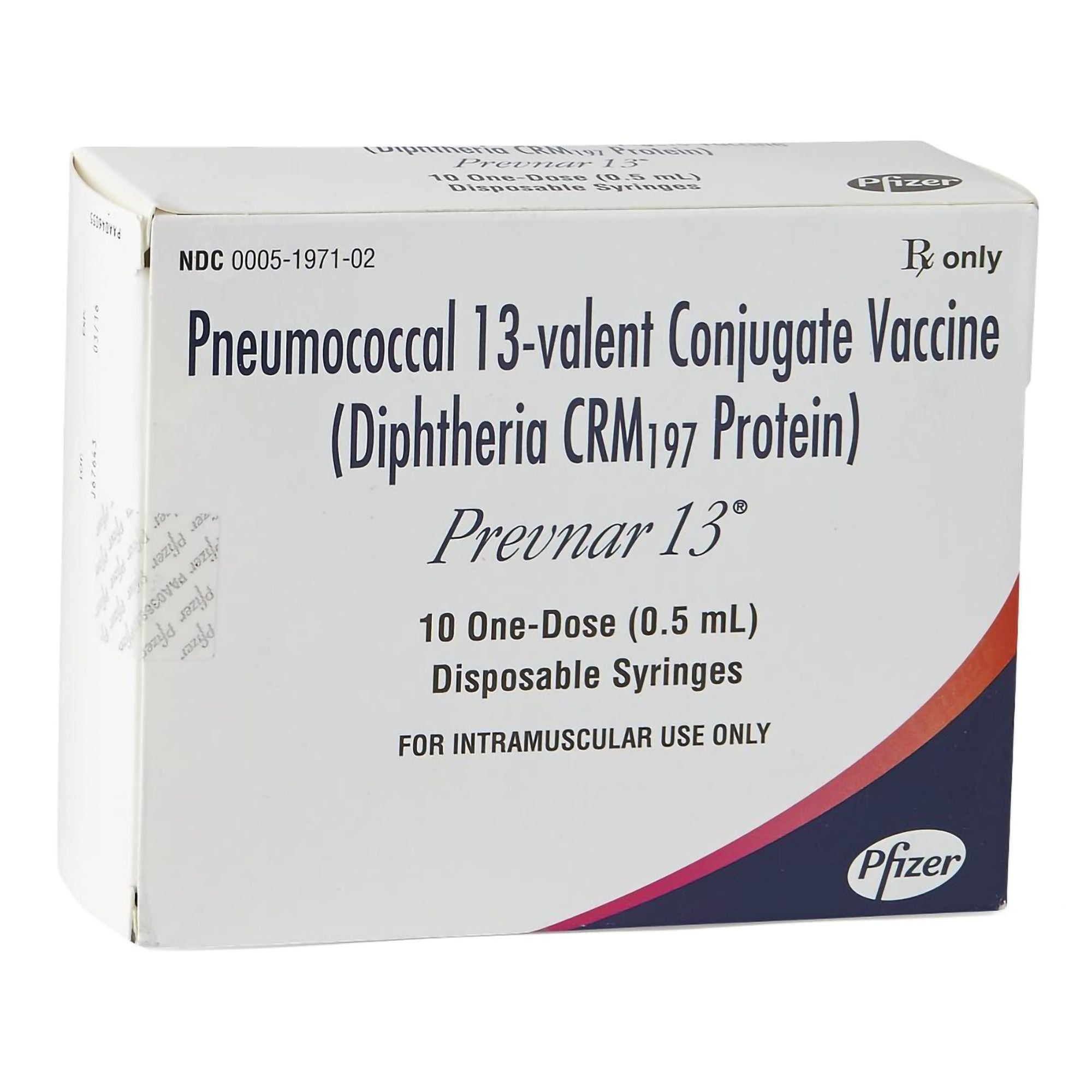 Pfizer (Non-COVID) - 00005197102 Prevnar 13® Pneumococcal 13-valent Conjugate Vaccine [Diphtheria CRM197 Protein], Preservative Free 2.2 mcg - 4.4 mcg / 0.5 mL Injection 0.5 mL
