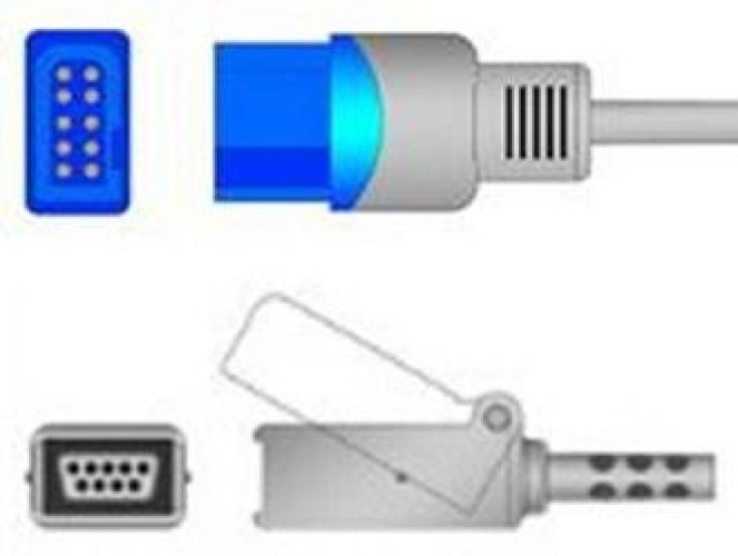 Sage Services Group - E03-30M SpO2 Extension Cable Sage Services 10-Pin Connector Monitor Side, 9-Pin Connector Sensor Side, 2.2m