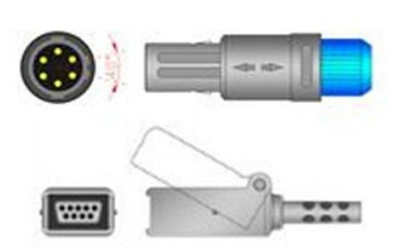Sage Services Group - E067-22M SpO2 Extension Cable Sage Services 6-Pin Monitor Side, 9-Pin Connector Sensor Side, 2.2m