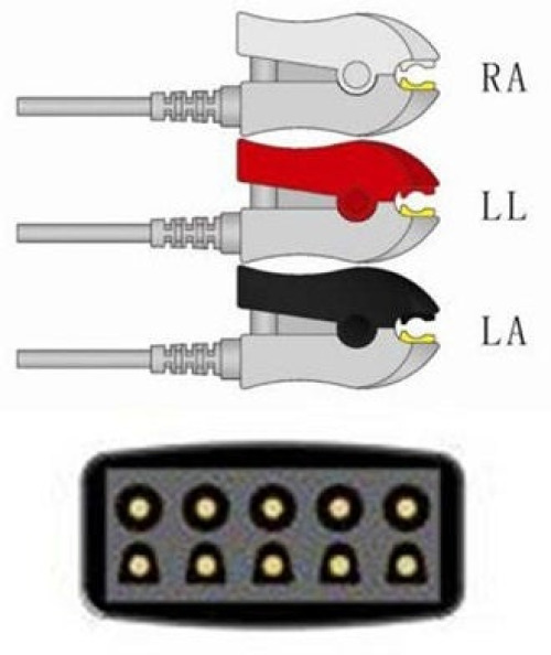 Sage Services Group - L02-03-29P ECG Lead Set Sage Services 3 Lead, Grabber, Shielded, 0.9m