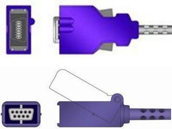 Sage Services Group - E06X-30M SpO2 Extension Cable Sage Services Serial Connector Monitor Side, 9-Pin Connector Sensor Side, 3.0m