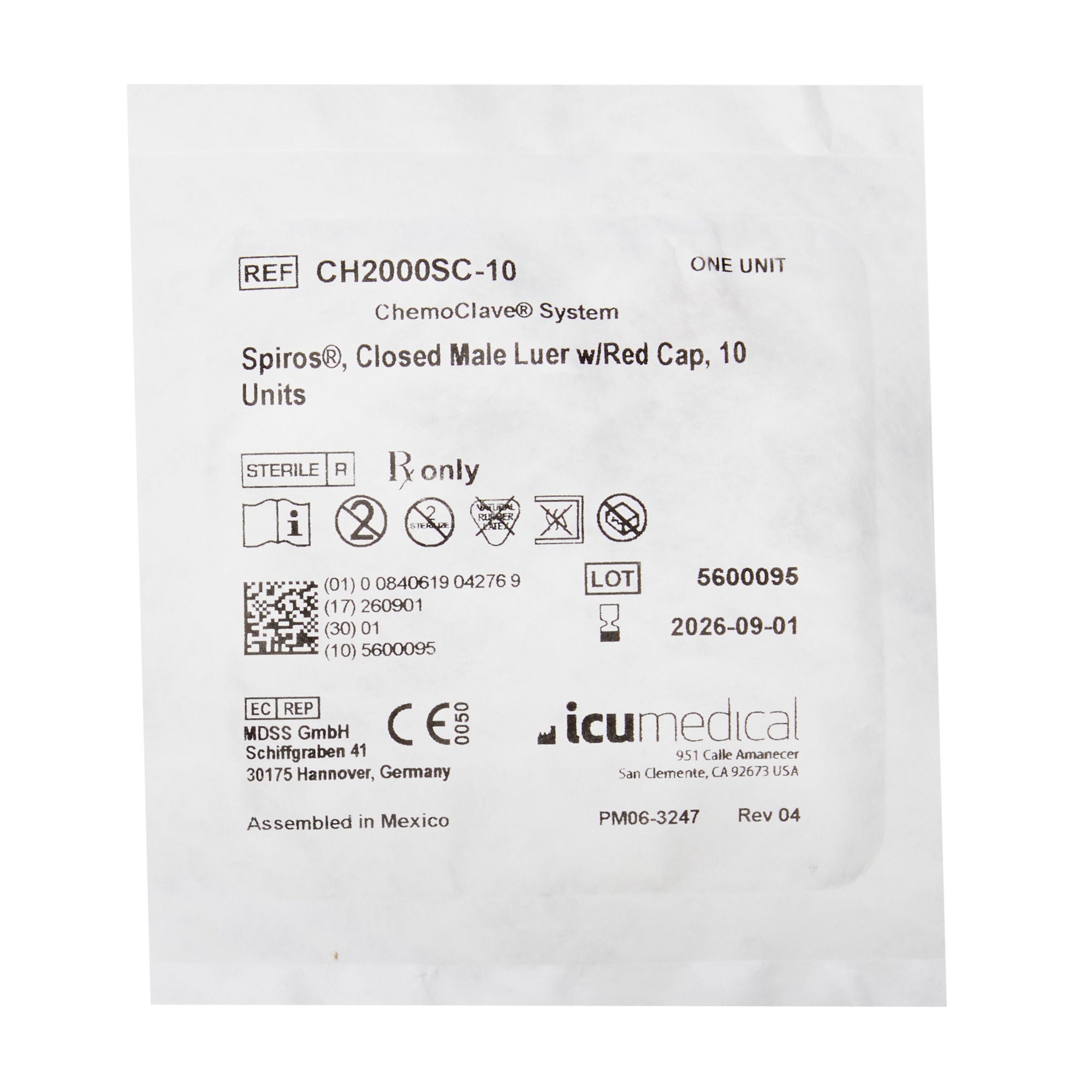 ICU Medical - CH2000SC-10 IV Connector Spiros®