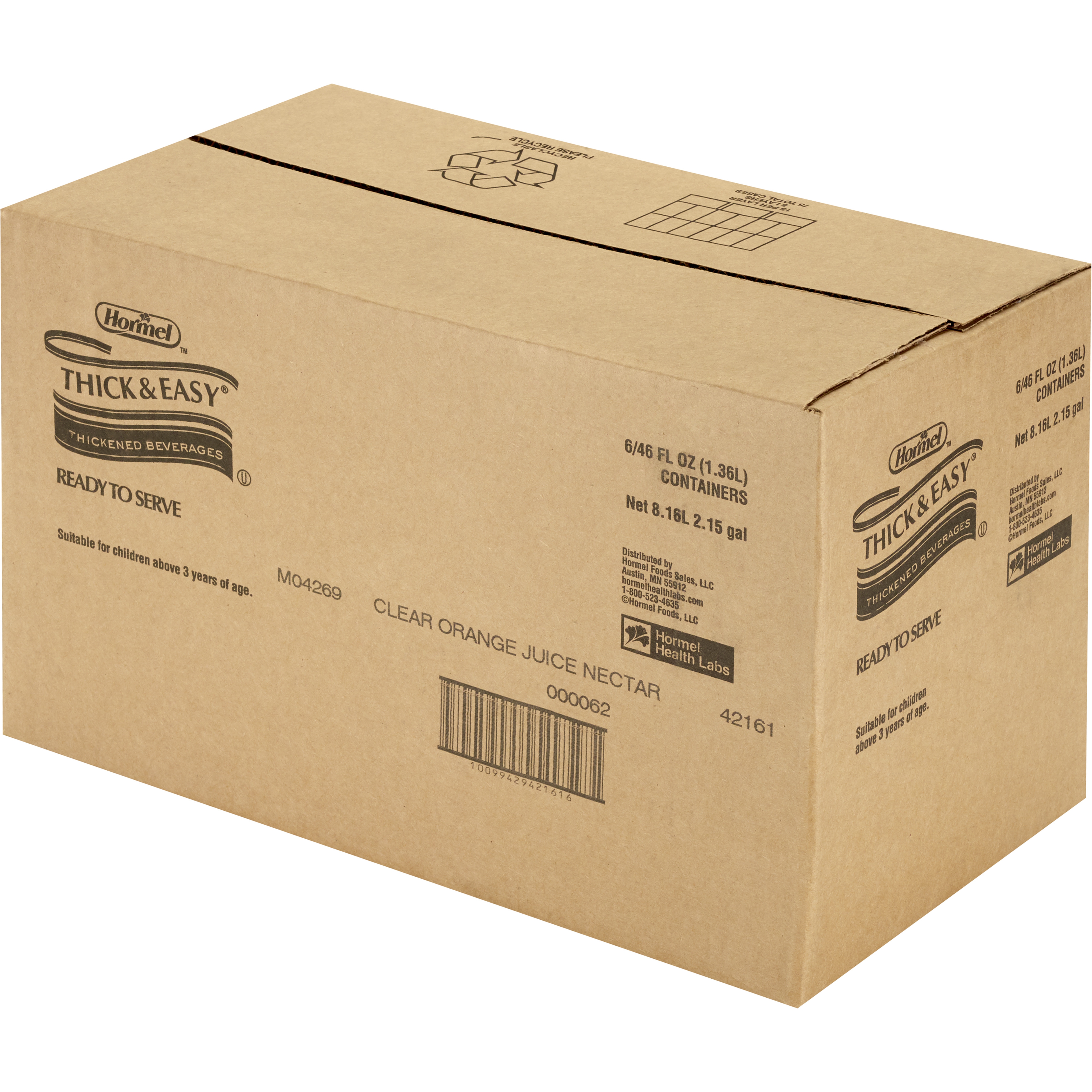 Lyons Magnus LLC - 42161 Thick & Easy® Clear Nectar Consistency Orange Juice Thickened Beverage