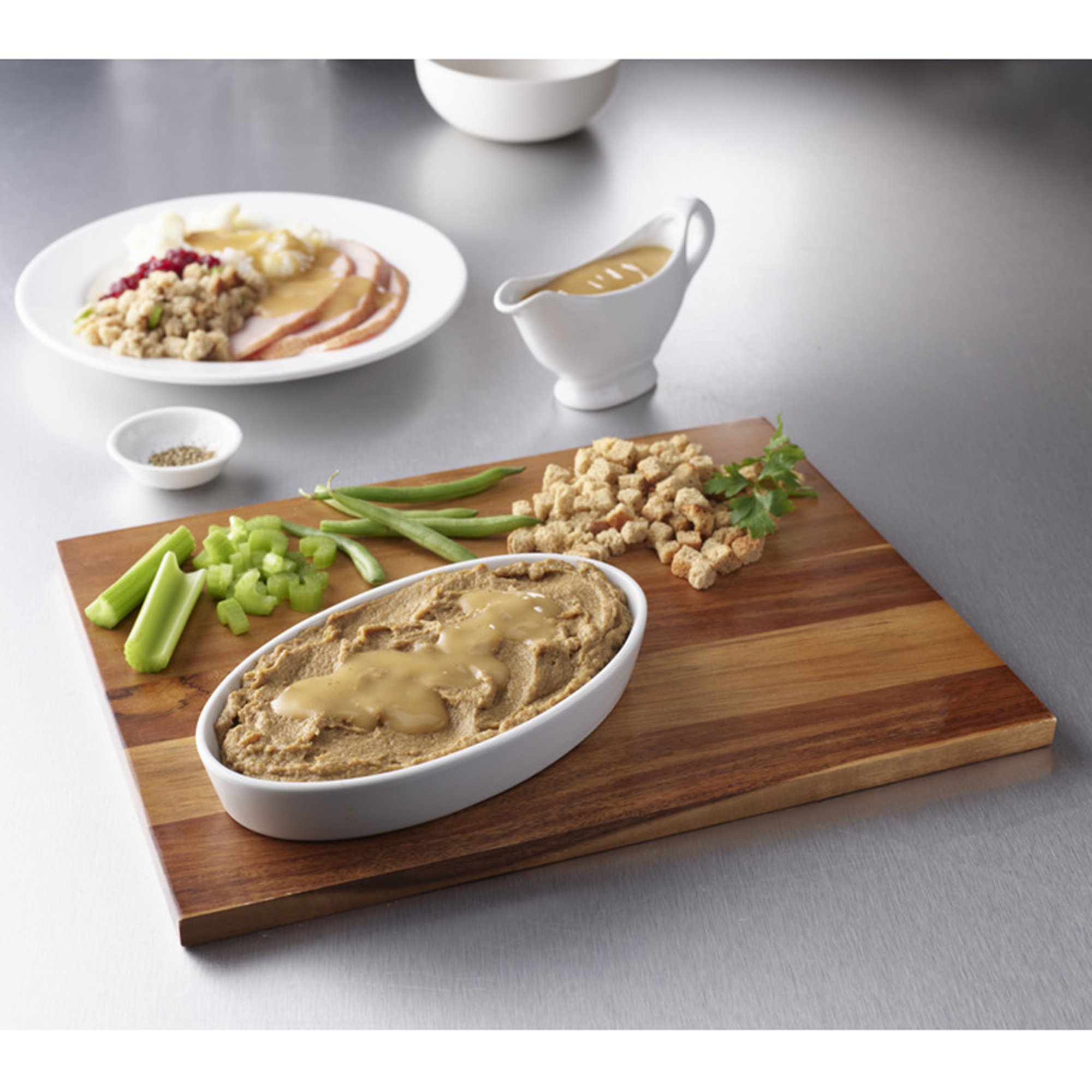 Lyons Magnus LLC - 160749 Thick & Easy® Purées Turkey with Stuffing and Green Beans Purée Thickened Food