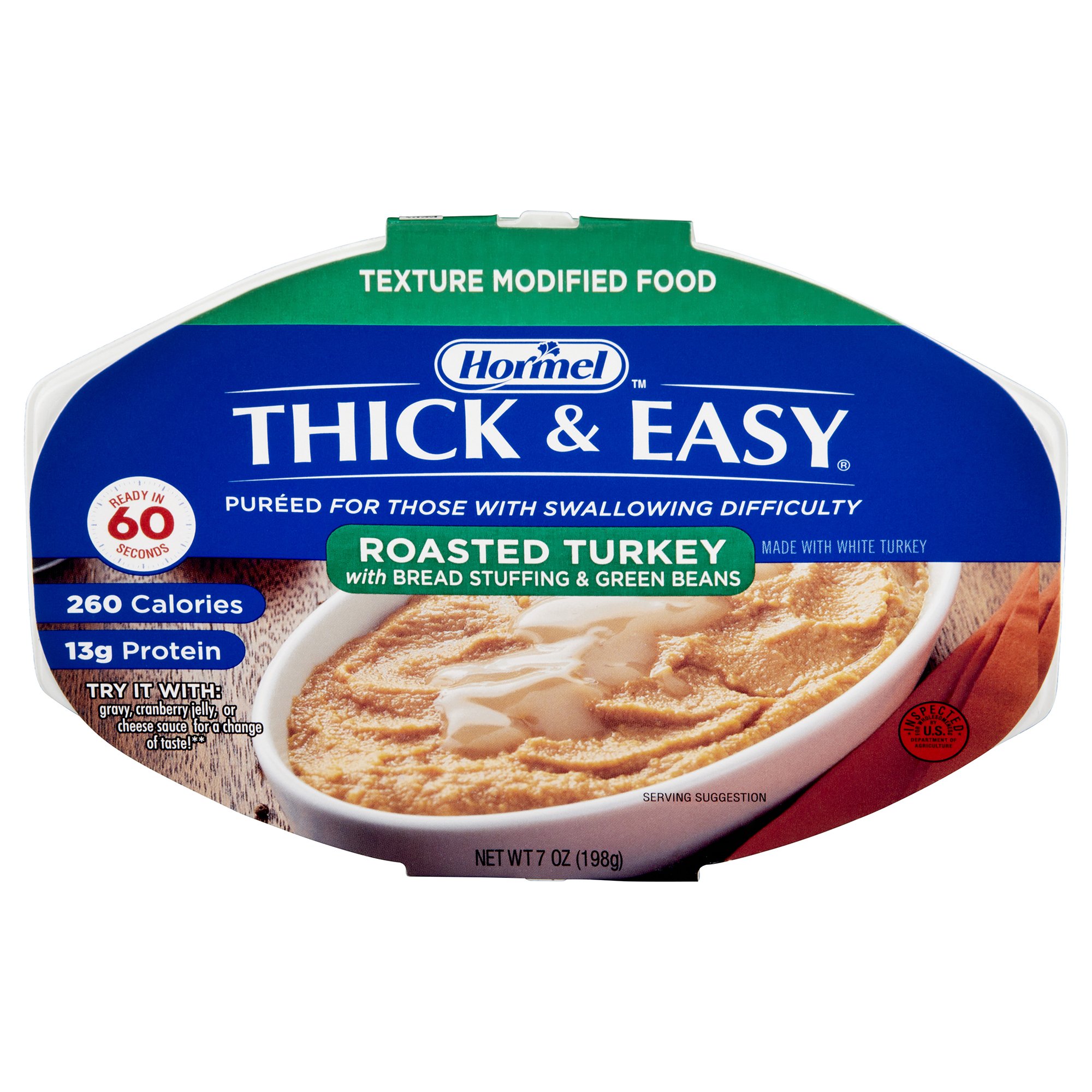 Lyons Magnus LLC - 160749 Thick & Easy® Purées Turkey with Stuffing and Green Beans Purée Thickened Food