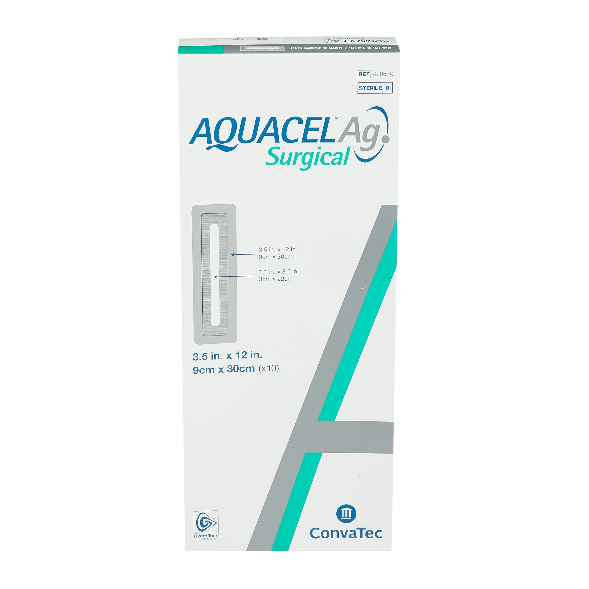 ConvaTec - 420670 Silver Surgical Site Dressing Aquacel® Ag Surgical Rectangle Sterile