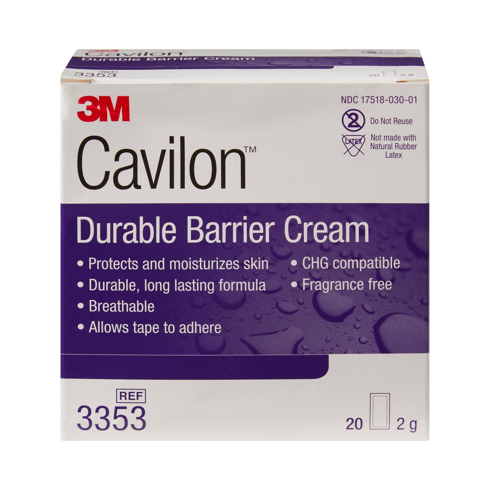 Solventum Corporation 3353 - 3M Cavilon™ Skin Protectant, Unscented Cream - 1/Each, 20/Box, 240/Case