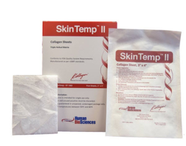 Human Biosciences - ST-1002 Collagen Dressing SkinTemp™ II 3 X 4 Inch Rectangle Sterile
