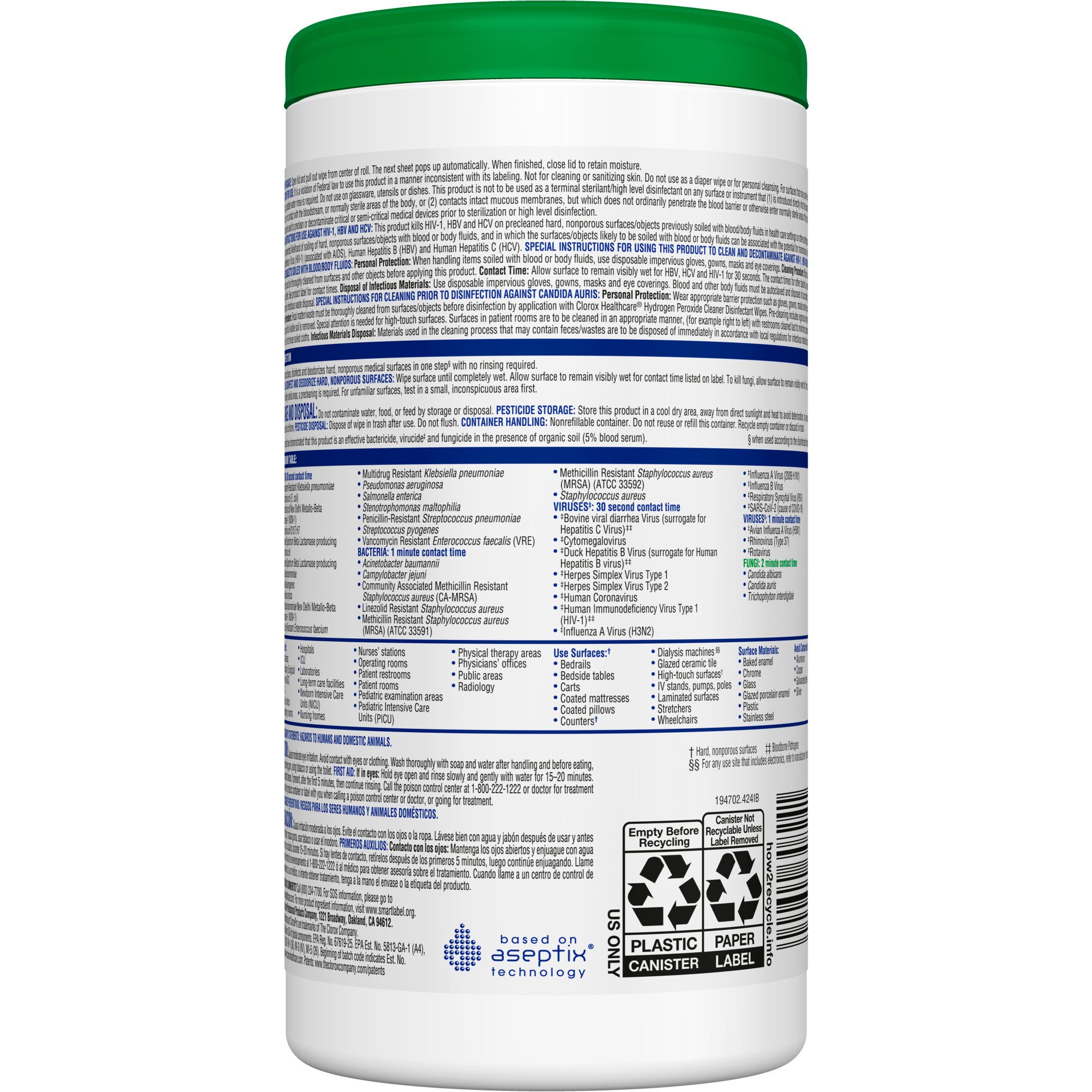 Clorox Healthcare Surface Disinfectant Cleaner 30824 by The Clorox