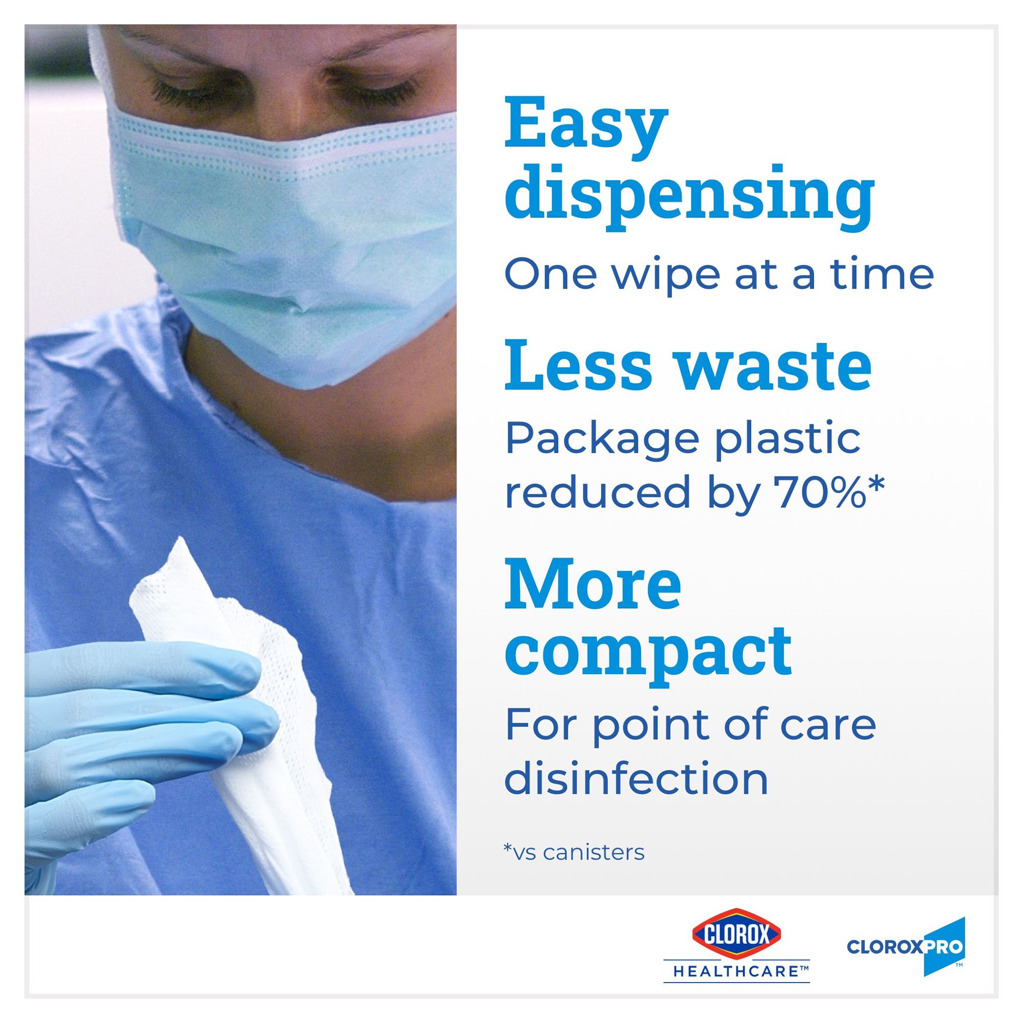 The Clorox Company 30824 - Clorox Healthcare® Hydrogen Peroxide Cleaner Disinfectant Wipes, Canister - 1/Carton, 6/Case