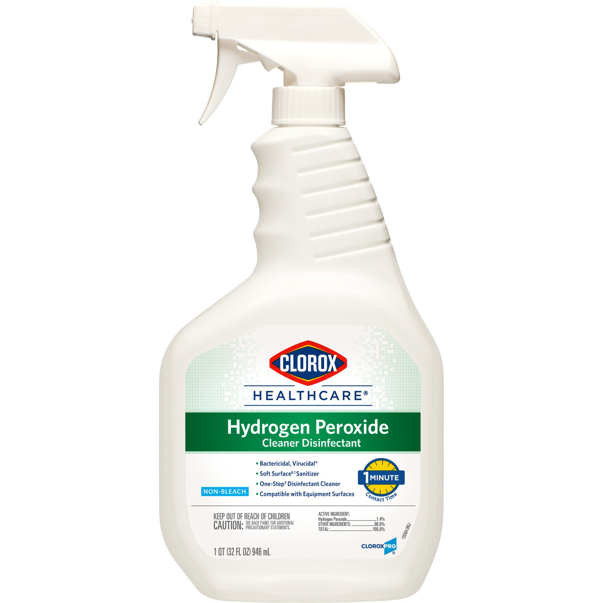 The Clorox Company 30828 - Clorox Healthcare® Hydrogen Peroxide Cleaner Disinfectant, Spray Bottle, 32 oz. - 1/Each, 9/Case