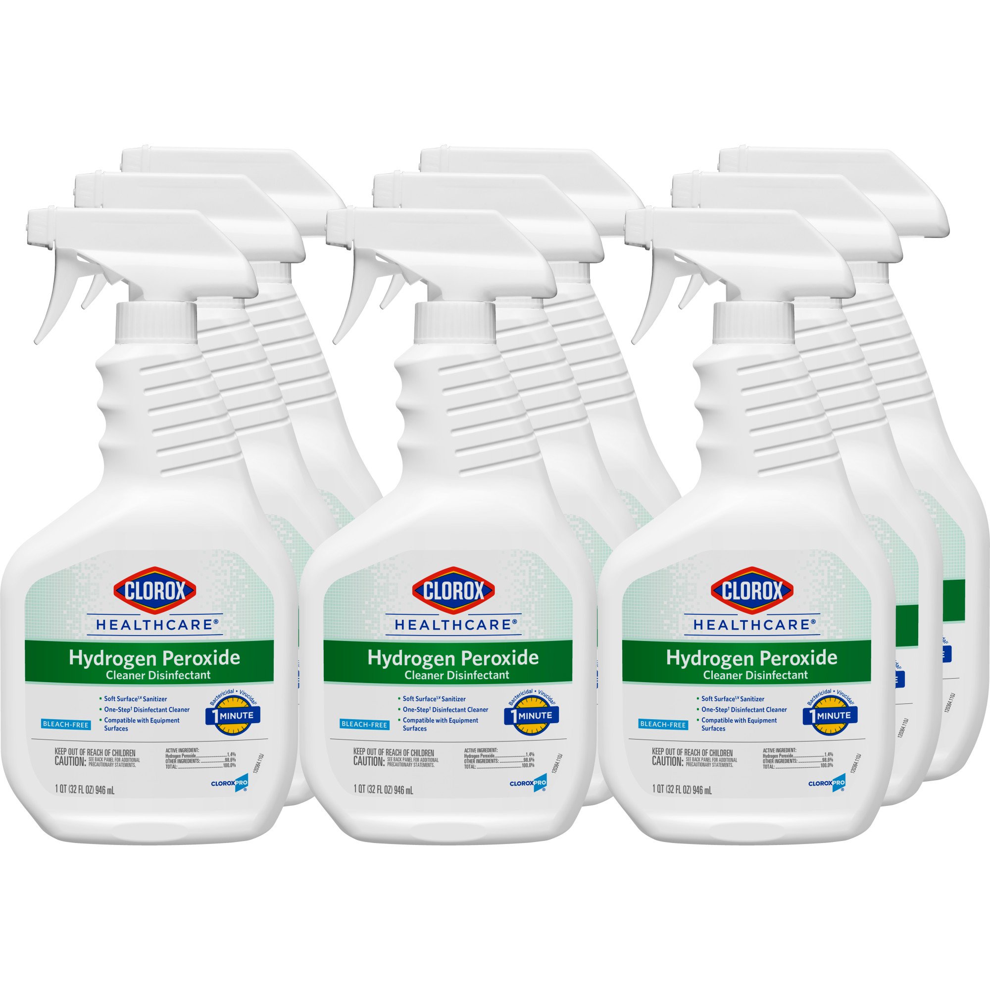 The Clorox Company 30828 - Clorox Healthcare® Hydrogen Peroxide Cleaner Disinfectant, Spray Bottle, 32 oz. - 1/Each, 9/Case