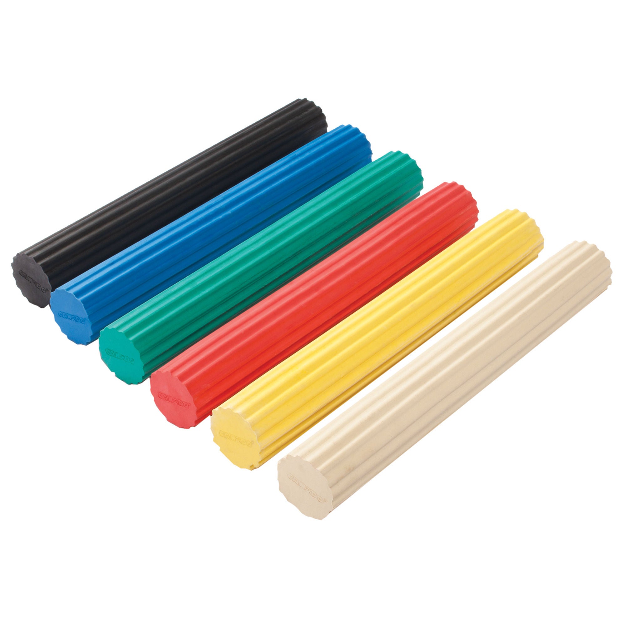 Fabrication Enterprises - 10-1516 Resistance Exercise Bar Set CanDo® Twist-n-Bend® Adult Tan / Yellow / Red / Green / Blue / Black 2X-Light / X-Light / Light / Medium / Heavy / X-Heavy
