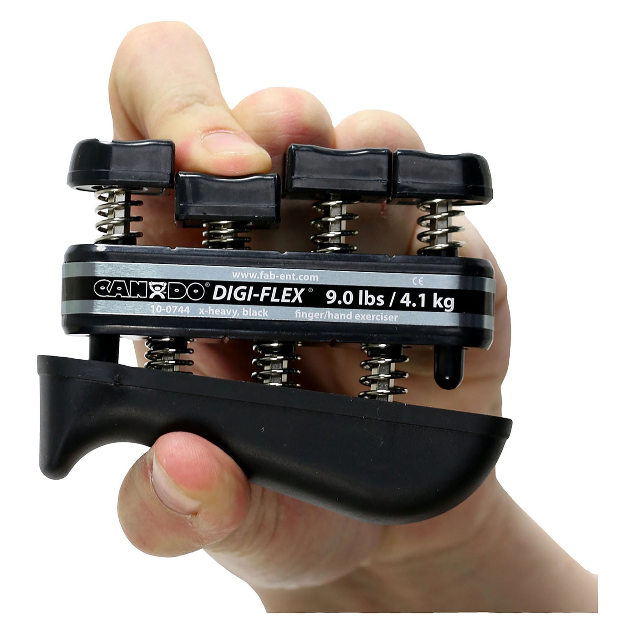 Fabrication Enterprises - 10-0749 Hand / Finger Exerciser Set with Display Stand CanDo® Digi-Flex® Yellow / Red / Green / Blue / Black X-Light to X-Heavy Resistance