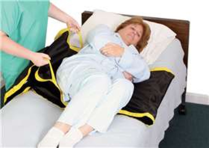 Alimed - 2970009612 Patient Turner AliMed® No Lift Turner™ Black / Yellow 29 X 52 Inch 2 Handles