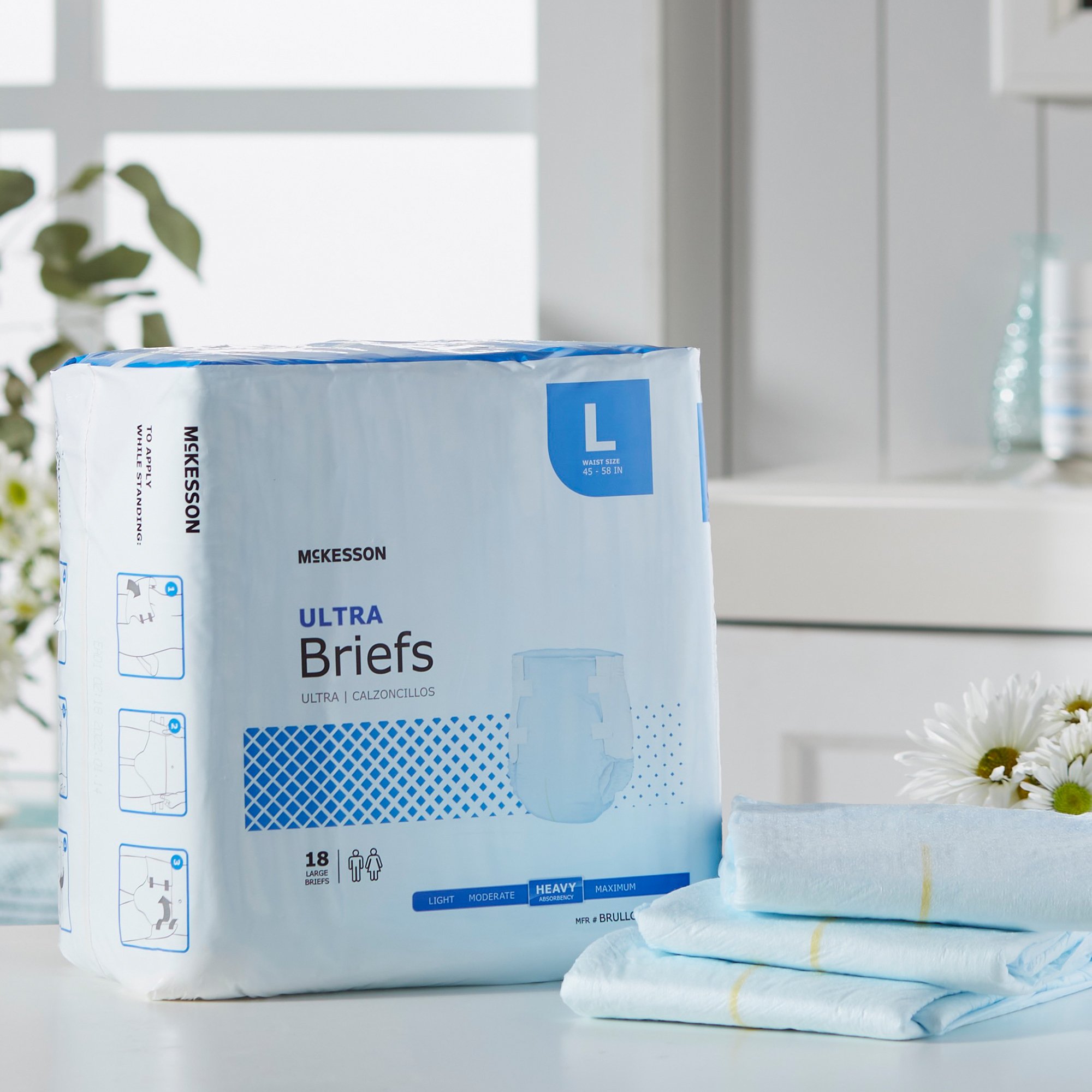 McKesson Brand BRULLG - McKesson Ultra Heavy Absorbency Incontinence Brief, Large - 1/Bag, 4/Case