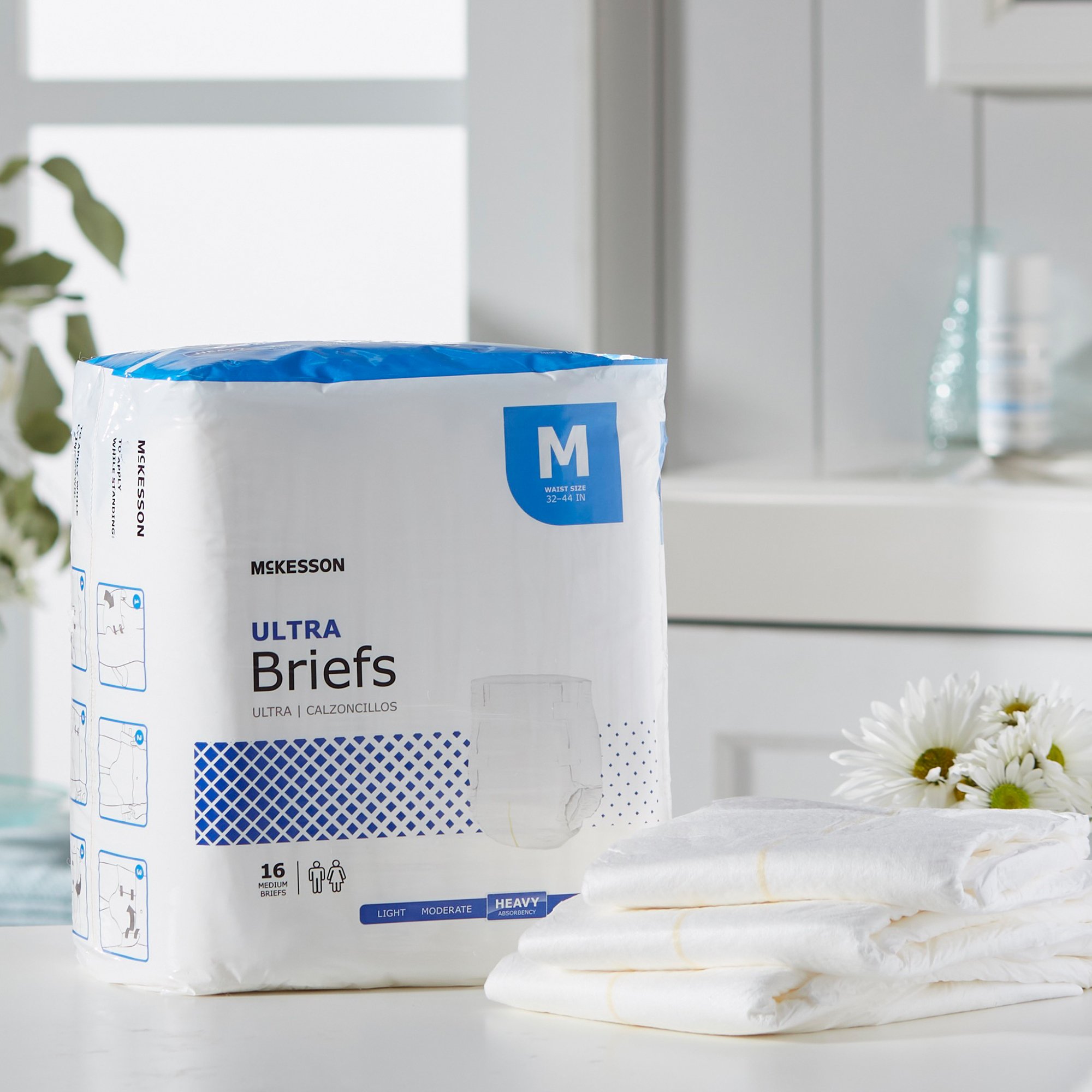 McKesson Brand BRULMD - McKesson Ultra Heavy Absorbency Incontinence Brief, Medium - 1/Bag, 6/Case