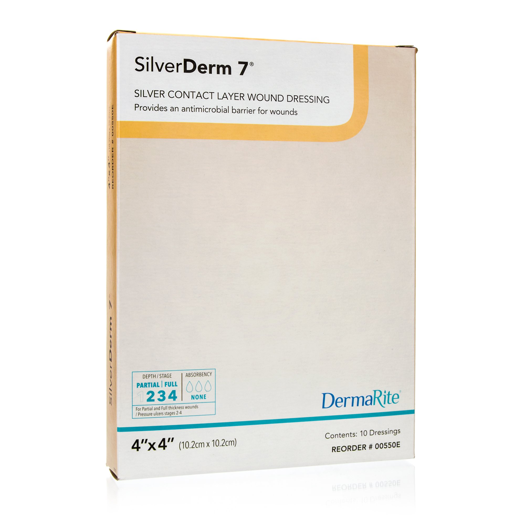 Sion Brands LLC 00550E - SilverDerm7® Silver Contact Dressing, 4 x 4 Inch - 1/Each, 10/Box