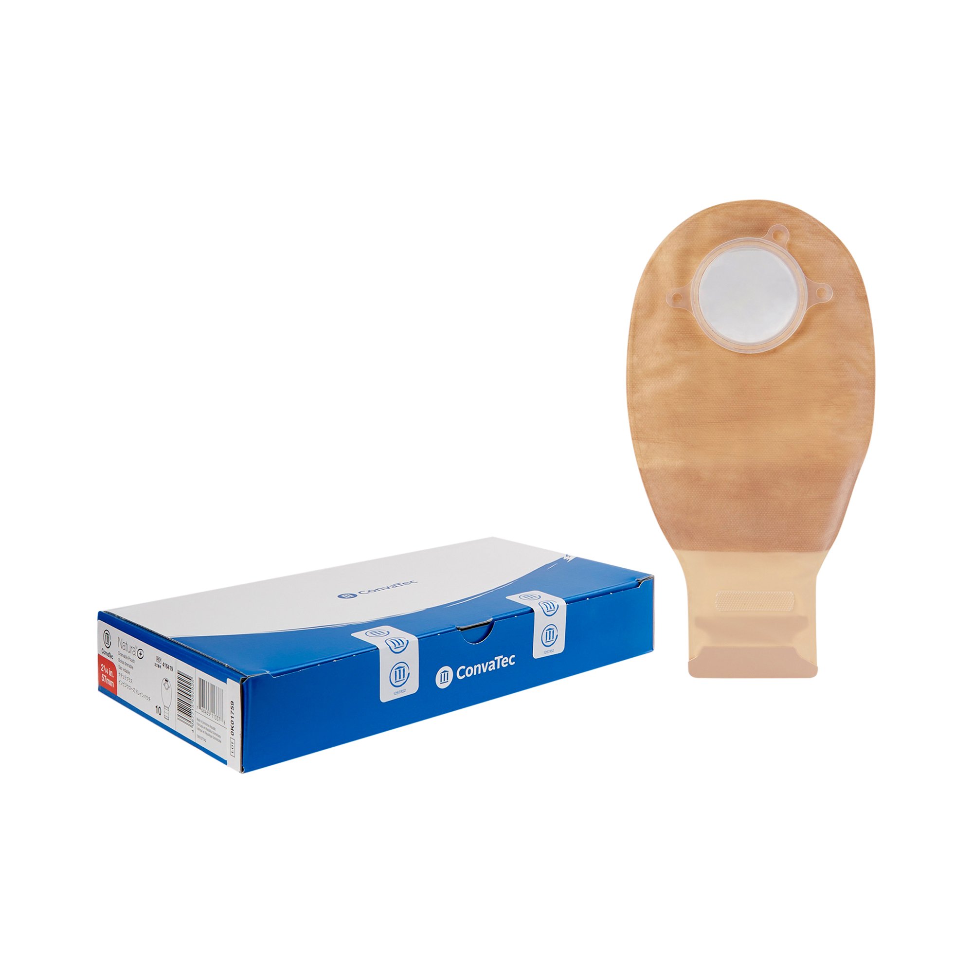 ConvaTec 416419 - Natura® Transparent Filtered Ostomy Pouch, 12-Inch Length, 57mm Flange - 1/Each, 10/Box