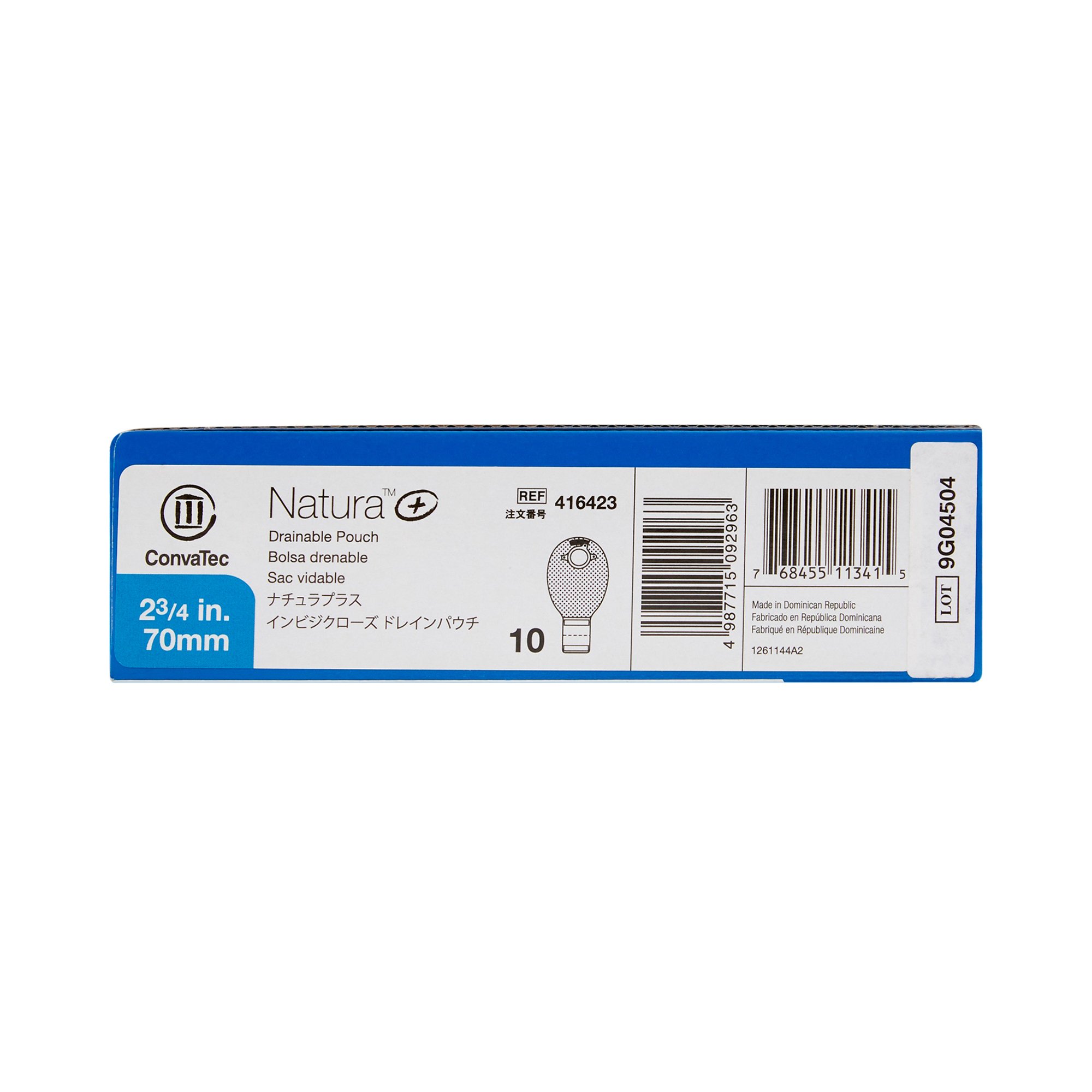 ConvaTec 416423 - Natura® Beige Filtered Ostomy Pouch, 12-Inch Length, 70mm Flange - 10/Box