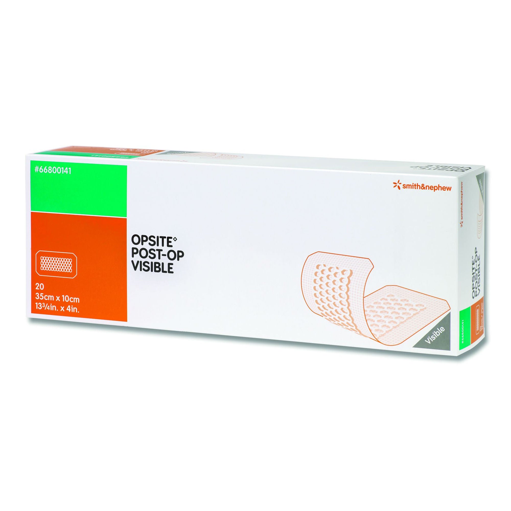 Smith & Nephew - 66800141 Foam Dressing OpSite Post-Op Visible 4 X 13-3/4 Inch With Border Waterproof Film Backing Adhesive Rectangle Sterile